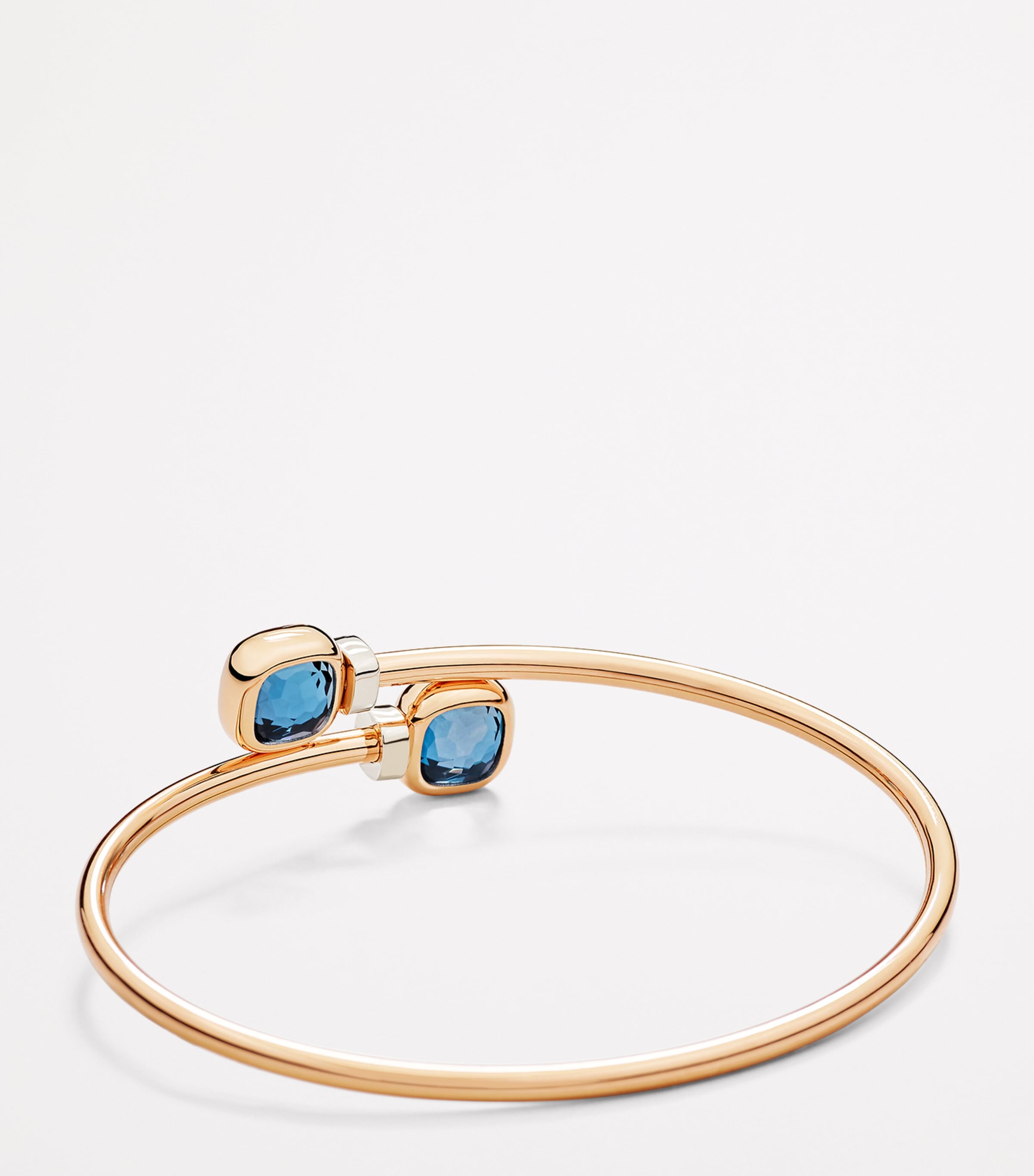 Mixed Gold, Blue Topaz and Diamond Nudo Bangle DB0TL Image 4