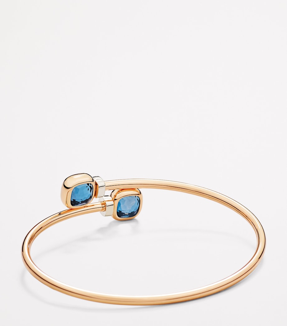 Mixed Gold, Blue Topaz and Diamond Nudo Bangle DB0TL Image 4
