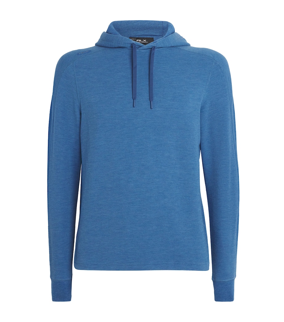 Waffle-Knit Hoodie FOG BLUE HEATHER Image 1