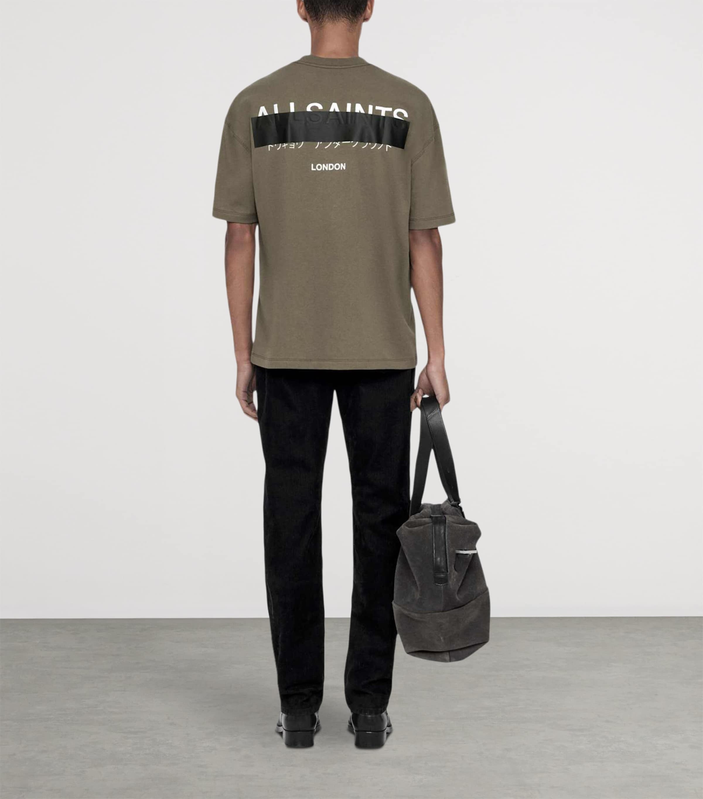 AllSaints Mens REDACT SS CREW Washed Khaki Image 6
