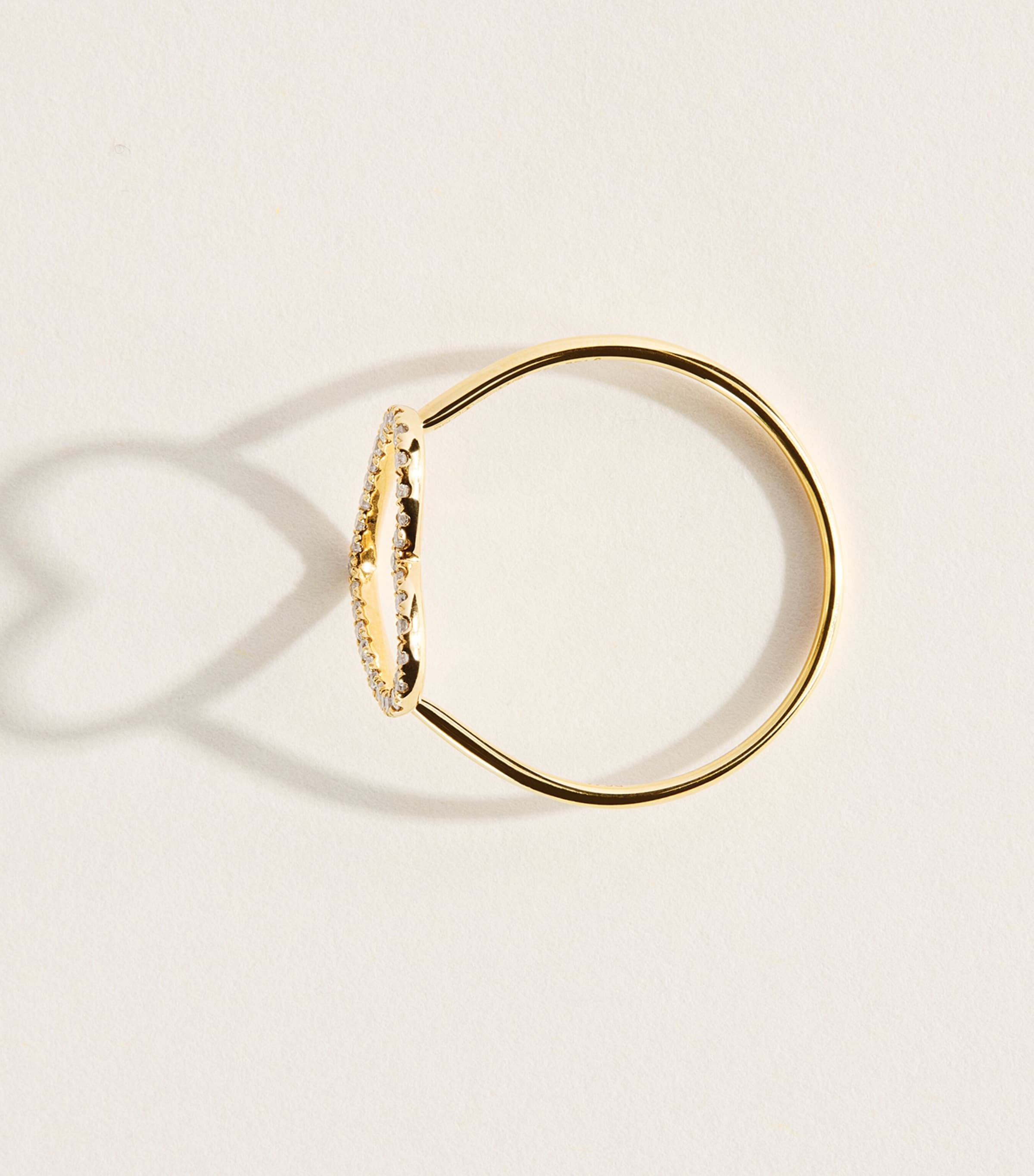 Rosa de la Cruz Yellow Gold and Diamond Love Heart Ring | Harrods US