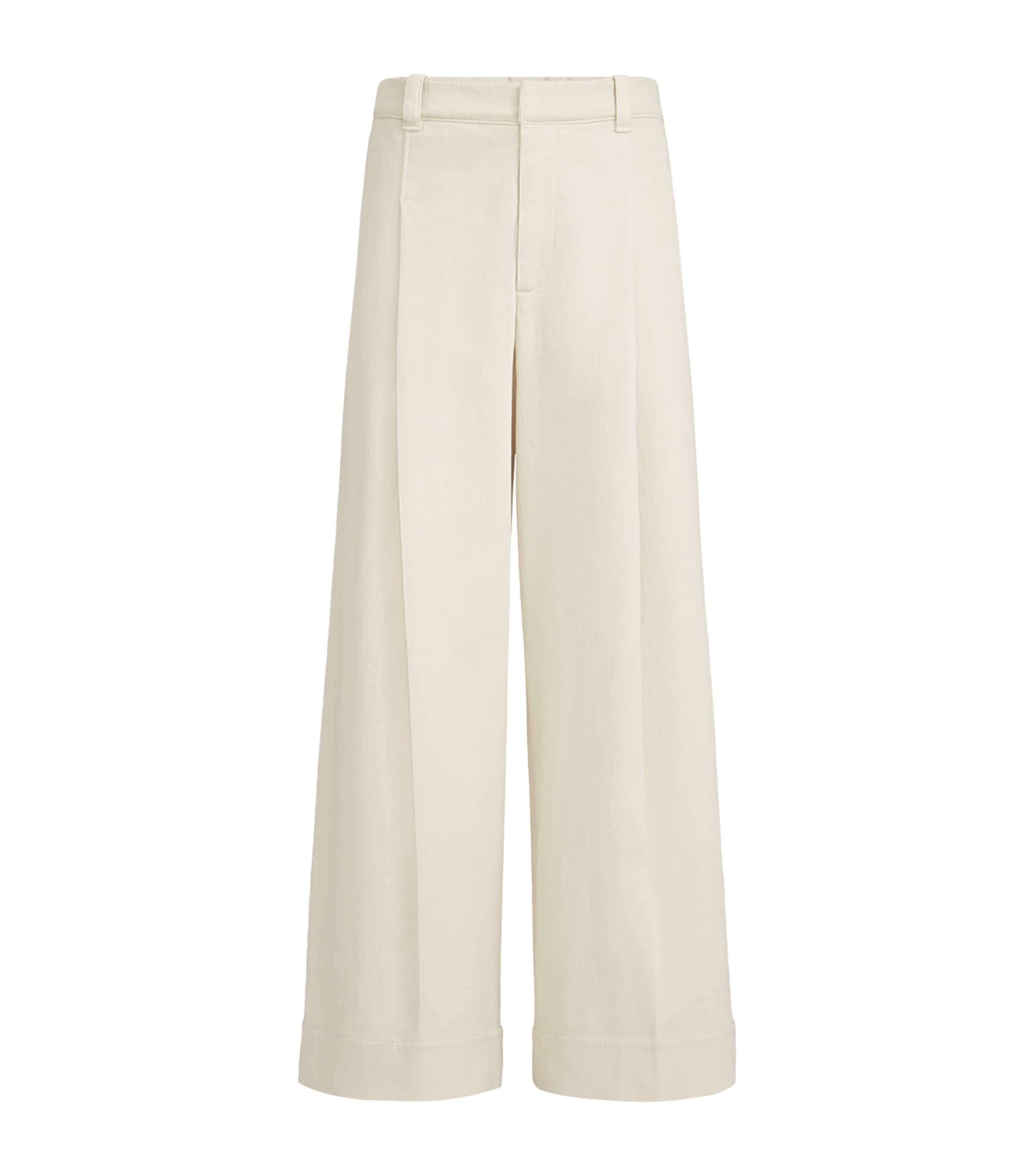 Brunello Cucinelli Womens Cotton Twill Cuffed Trousers Image 1