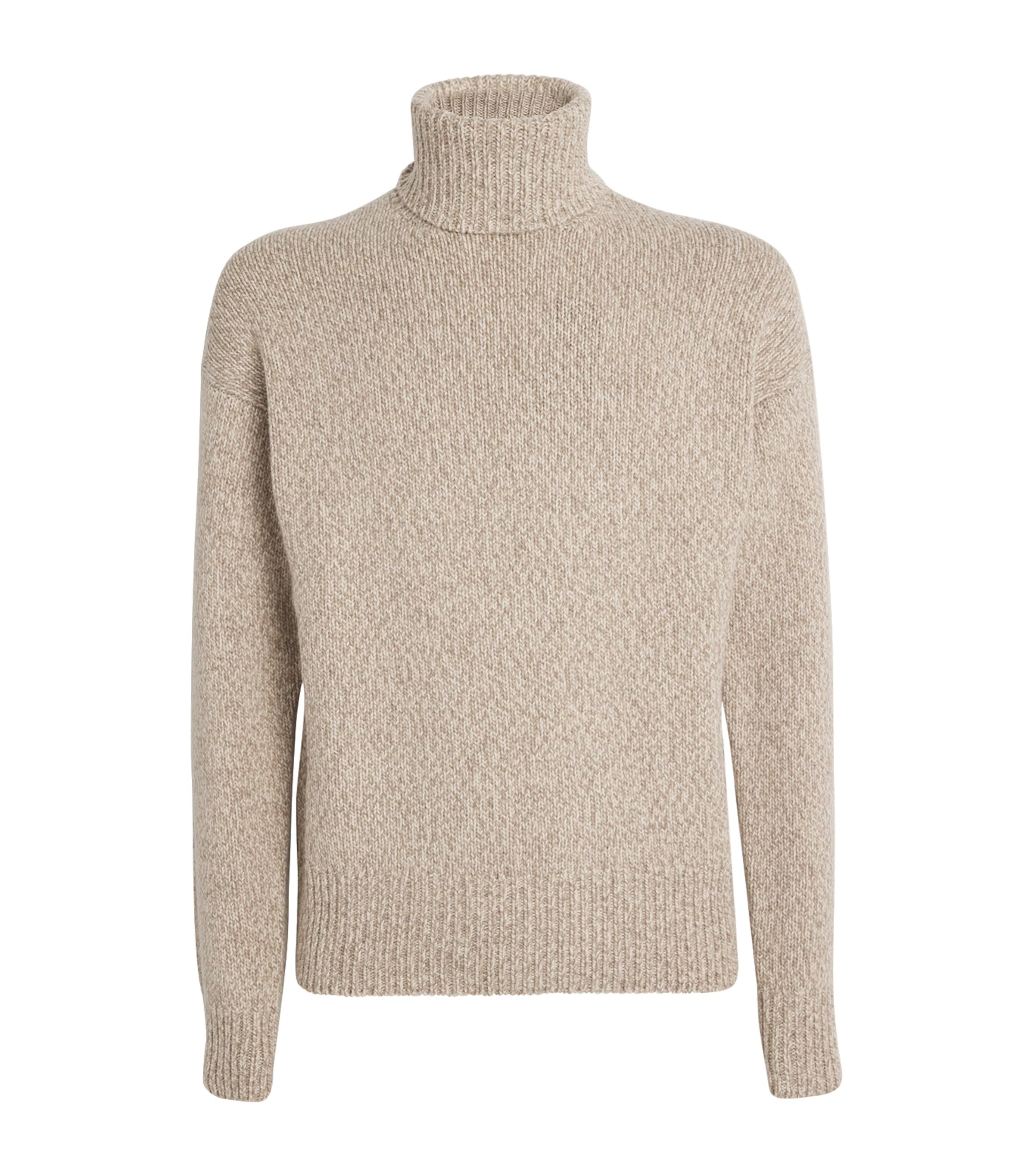 Polo Ralph Lauren Wool-blend Rollneck Sweater In Beige