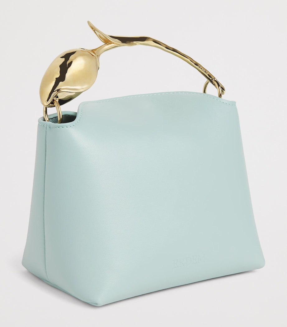Erdem Mini Leather Bloom Top-Handle Bag Duck Egg Image 3