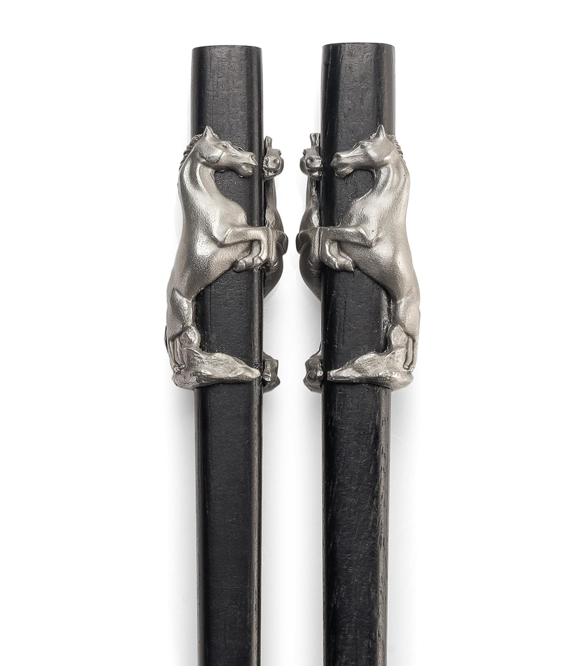 Pewter Horse Chopsticks and Rest Set BLACK/PEWTER Image 4