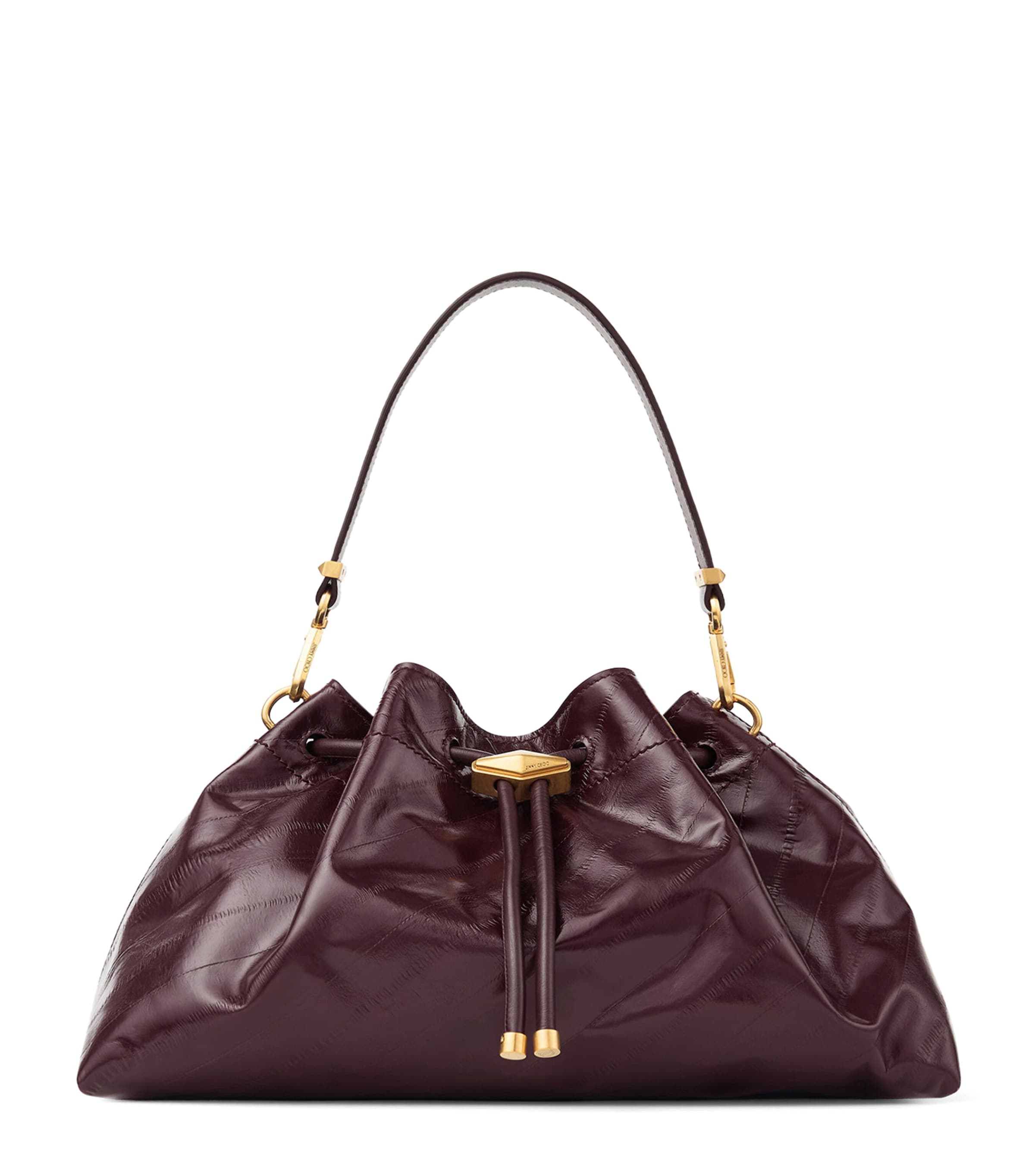 Jimmy Choo Leather Bon Bon Shoulder Bag Barolo/gold Image 1