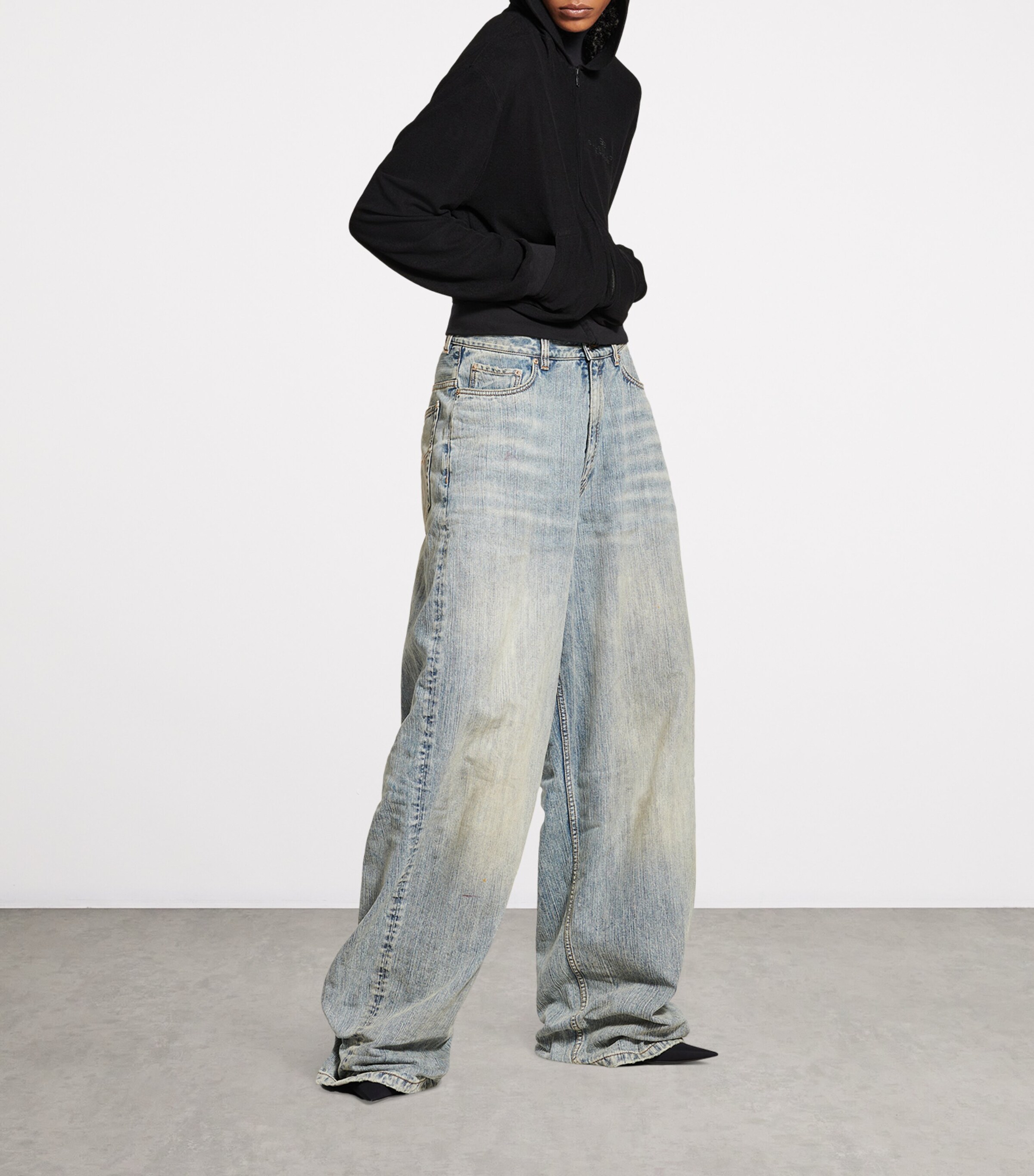 Balenciaga Pink Oversized Wide-Leg Jeans | Harrods SA