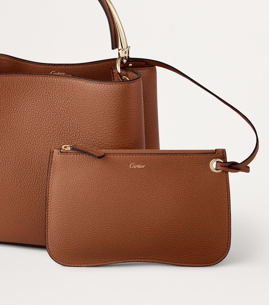 Small Calfskin Panthère de Cartier Top-Handle Bag CARAMEL Image 5