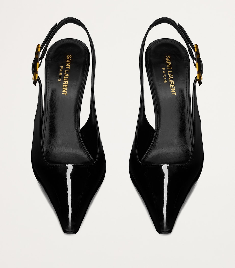 Saint Laurent Leather Dune Heeled Slingbacks 110 Image 2