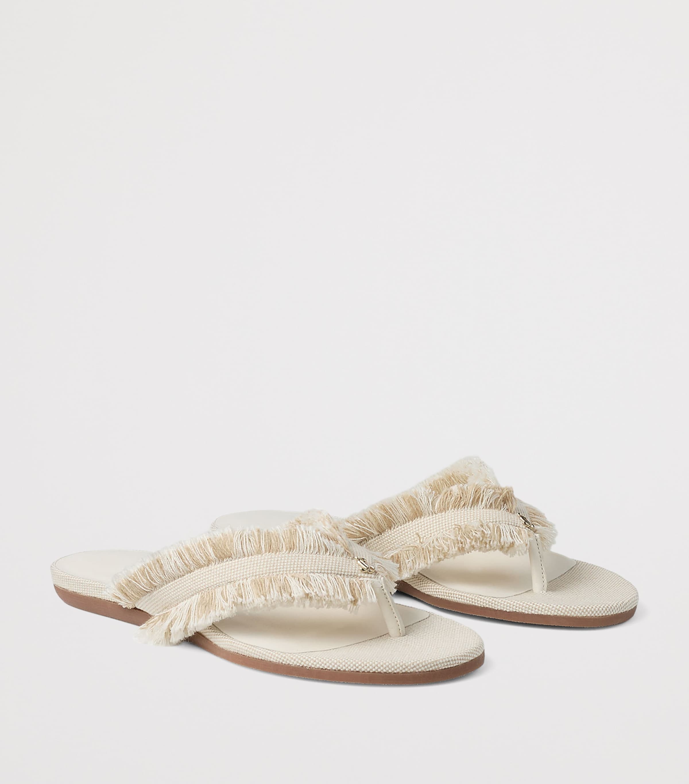 Bay Flat Canvas Flip Flops ALMOND MIX Image 2