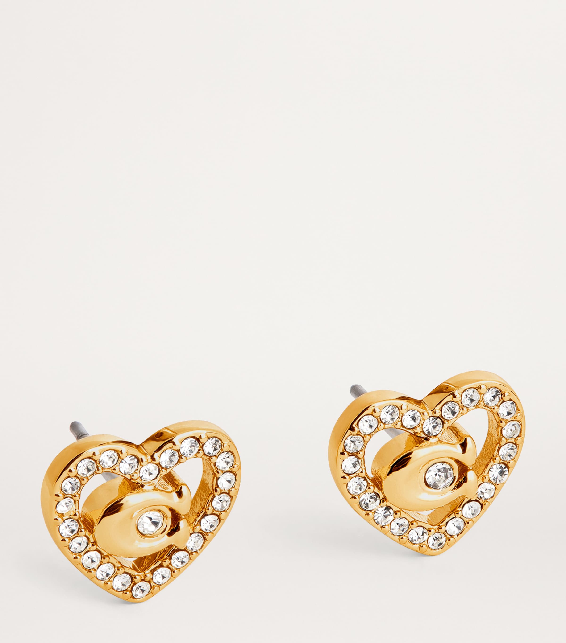 Pavé Crystal Heart Stud Earrings 110 CRYSTAL Image 3