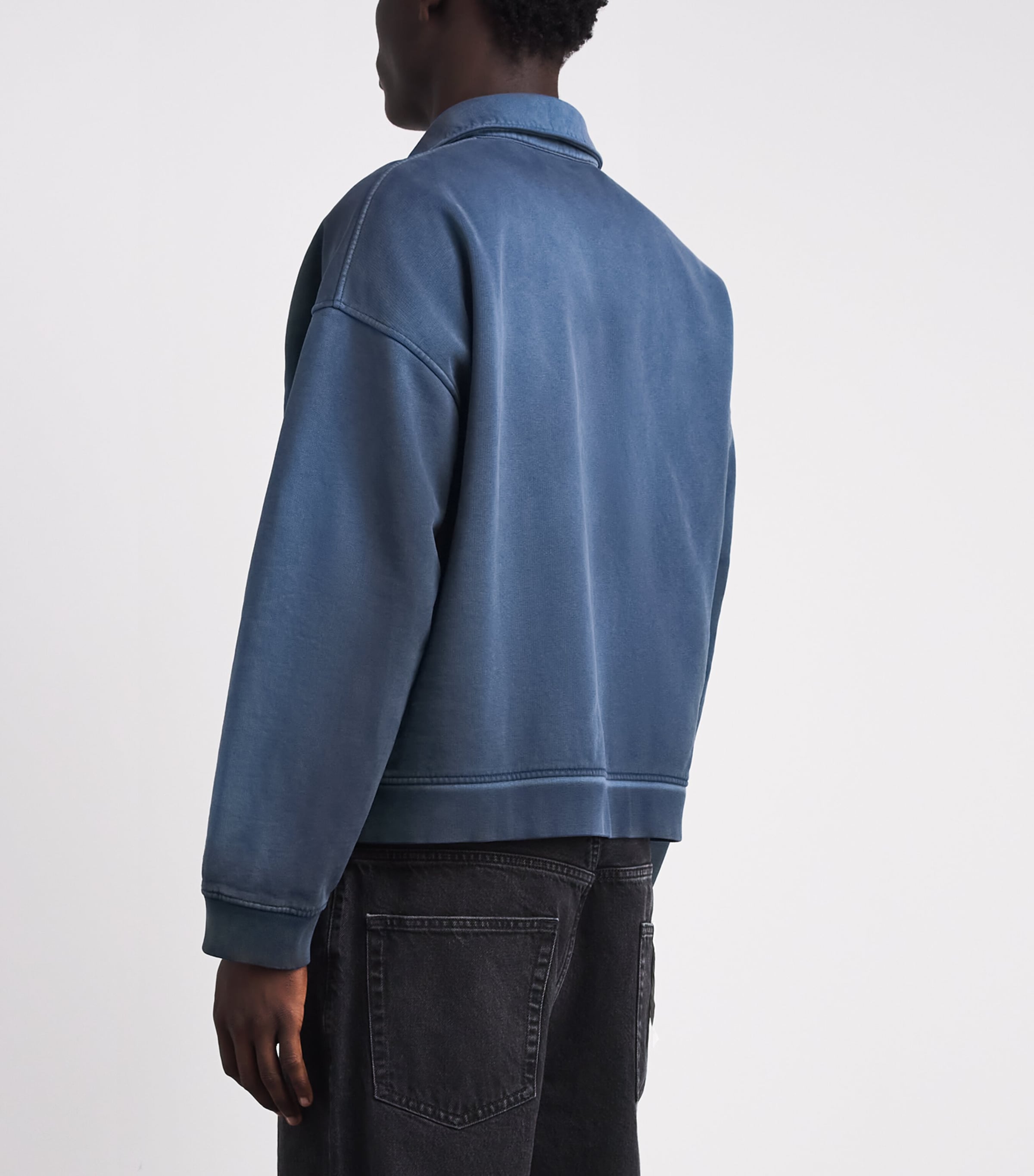 Picante Mens Organic Cotton Everyday Polo Sweatshirt Navy Image 5