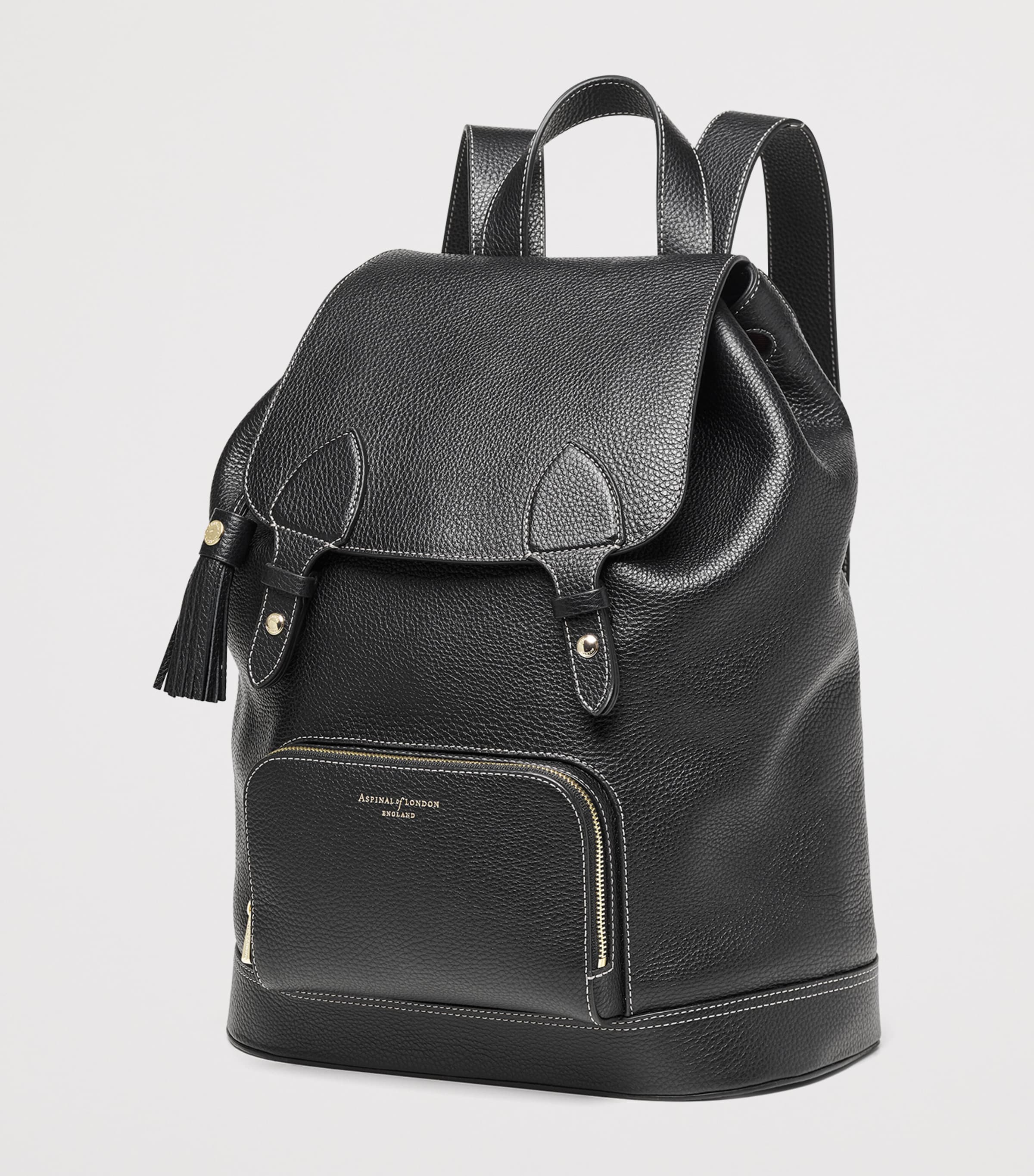Medium Leather Hudson Backpack BLACK Image 2