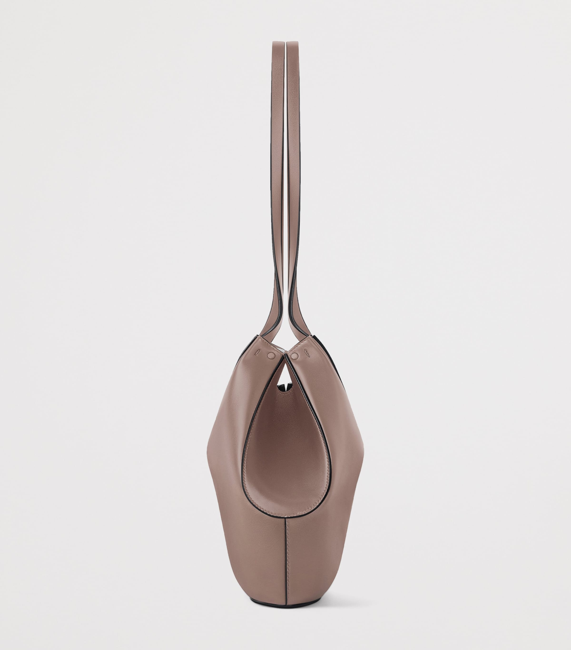 Small Leather Facet Shoulder Bag TAUPE Image 3