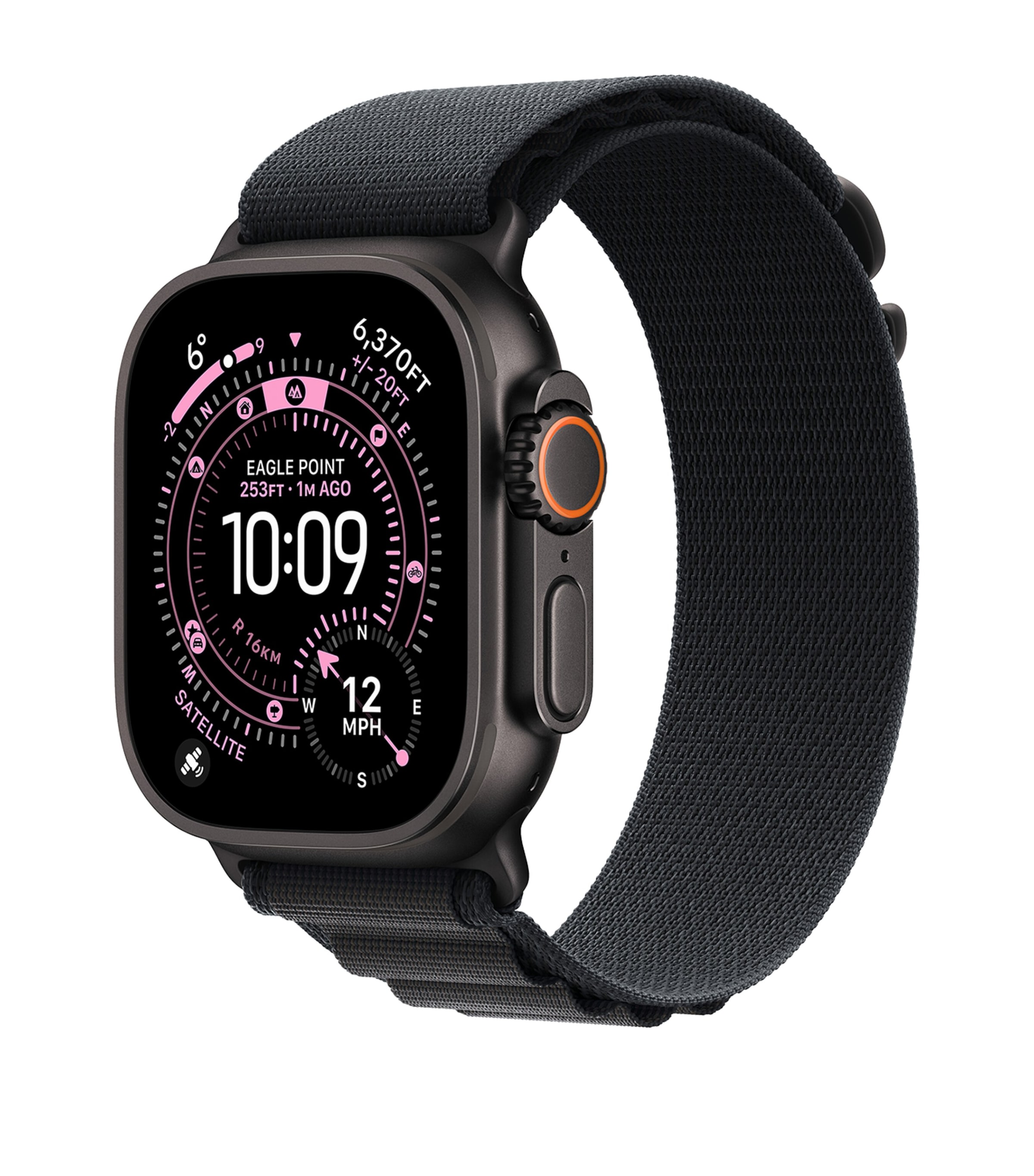Apple Watch Ultra 3 - Black with Black Alpine Loop, 49mm, Small BLACK Image 2