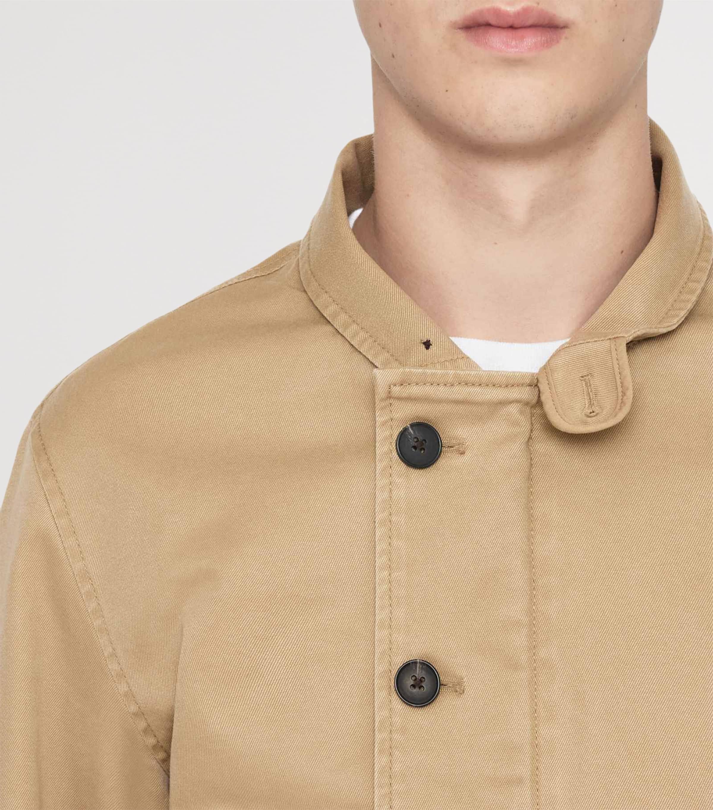 AllSaints Mens Cotton Enfield Jacket Khaki Brown Image 4