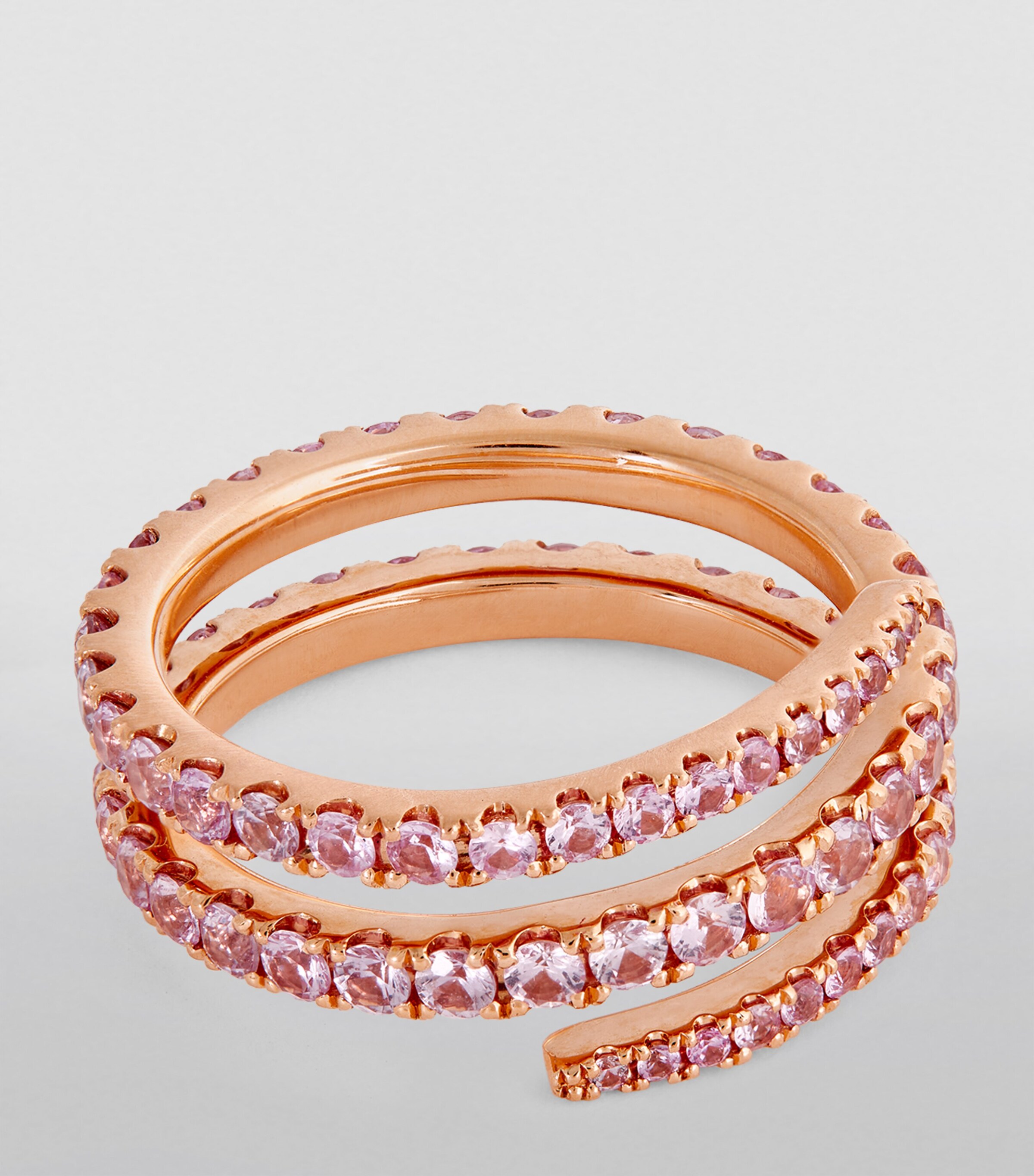 Anita Ko Rose Gold and Sapphire Coil Ring Rose Gold Image 3
