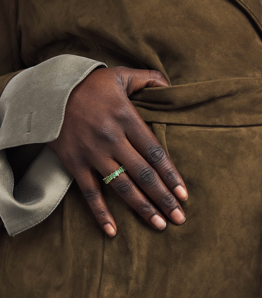 Yellow Gold and Emerald Bold Eternity Ring 18K YG/EMER Image 2