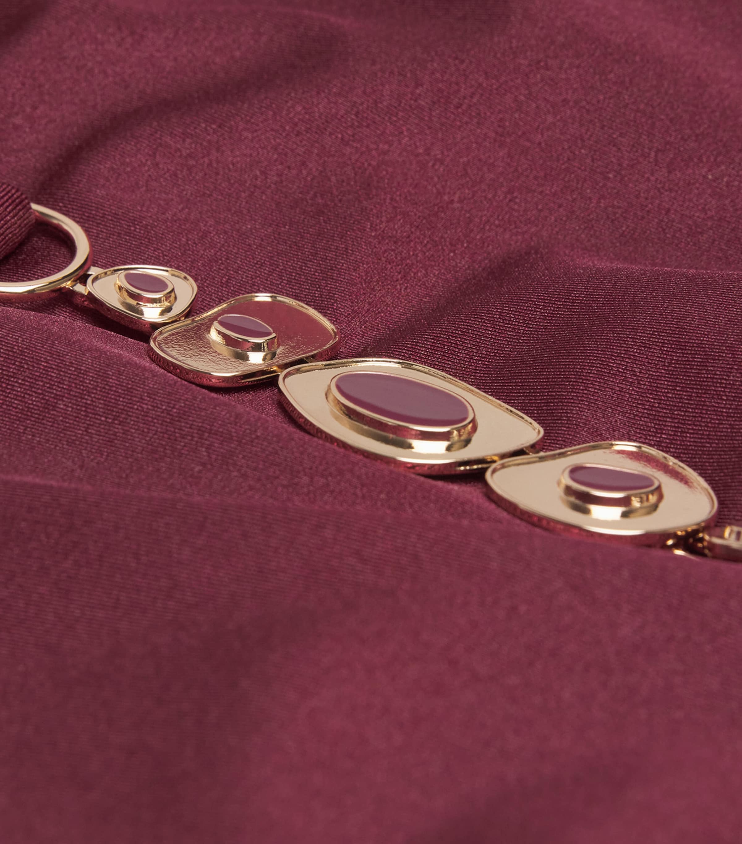 Belted Scoop-Neck Awaken Swimsuit BURGUNDYBUR Image 4