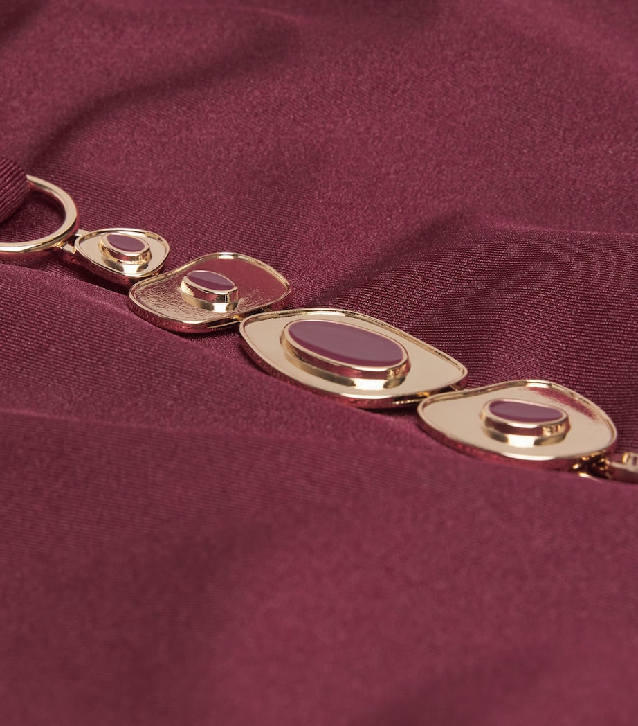 Belted Scoop-Neck Awaken Swimsuit BURGUNDYBUR Image 4