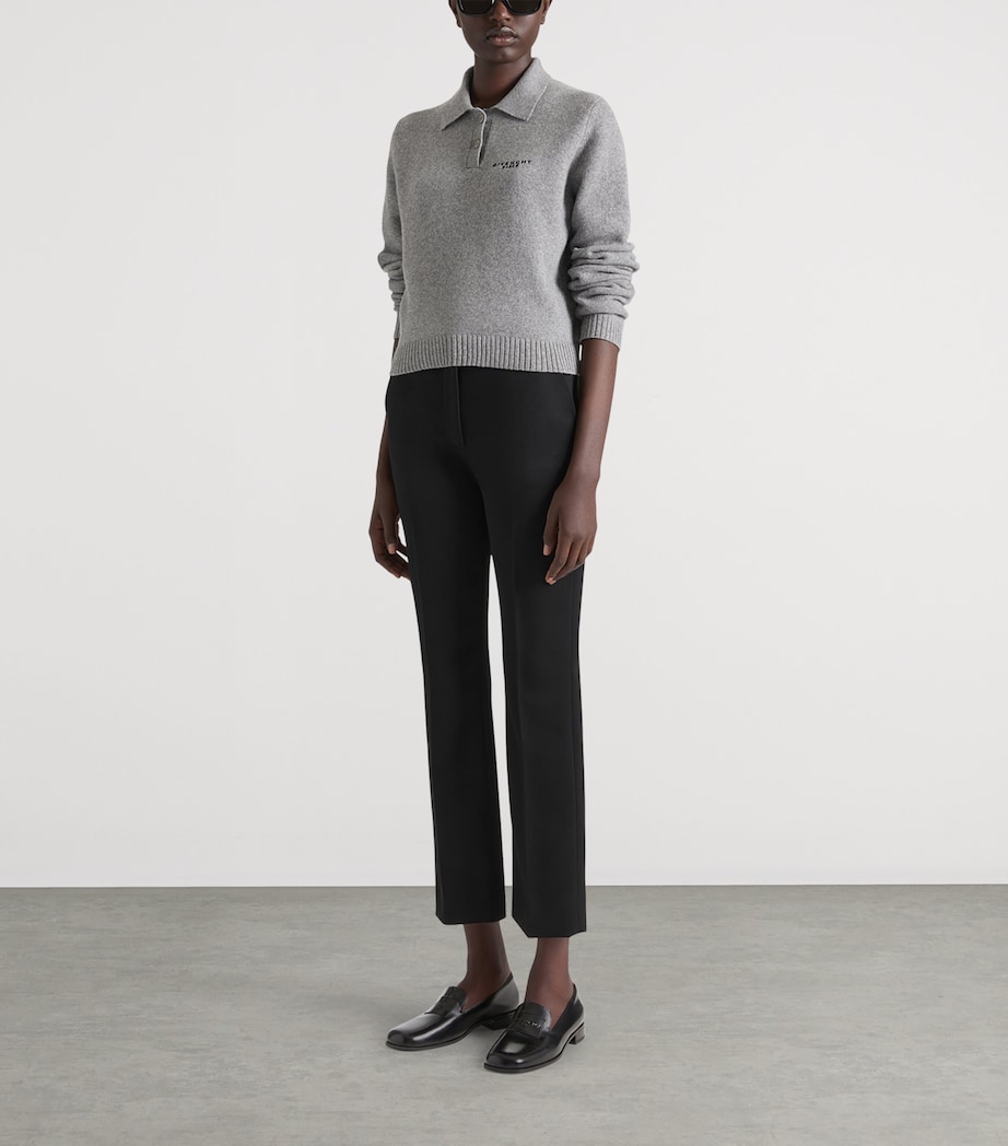 Wool-Cashmere Polo Sweater LIGHT GREY Image 2