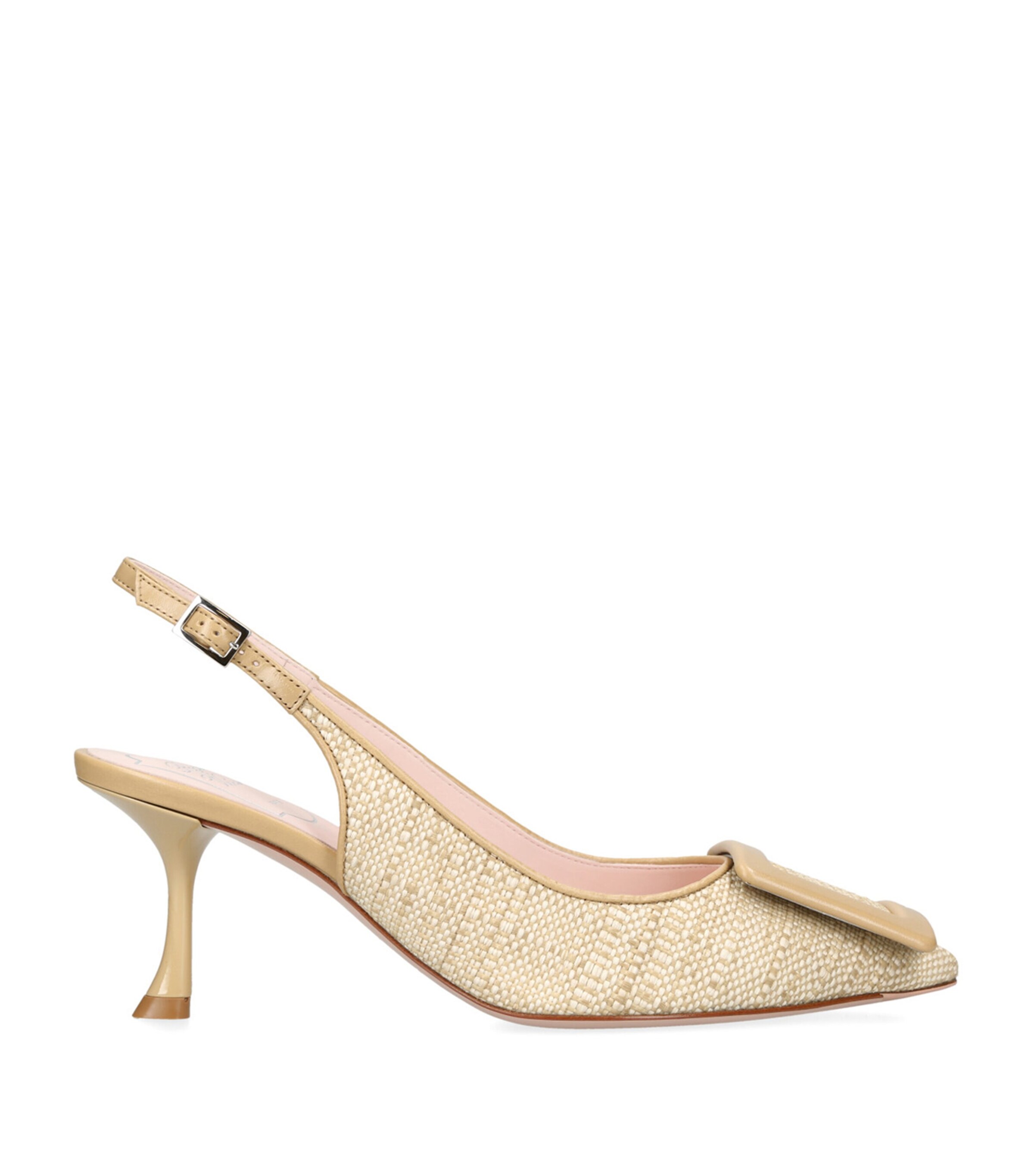 Roger Vivier Viv In The City Woven Slingback Pumps In Beige