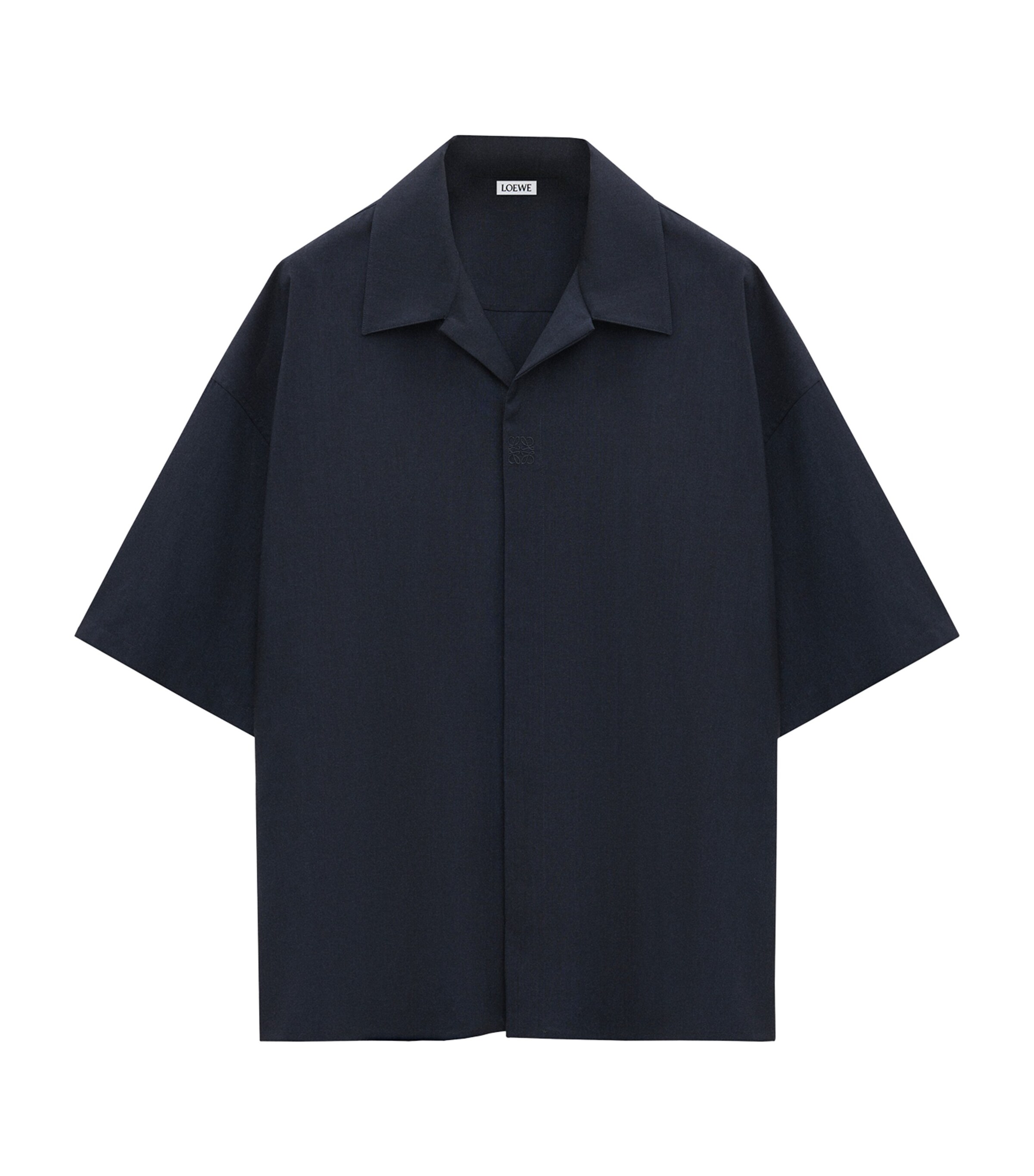LOEWE Mens Oversized Short-Sleeve Shirt Dark Blue Image 1