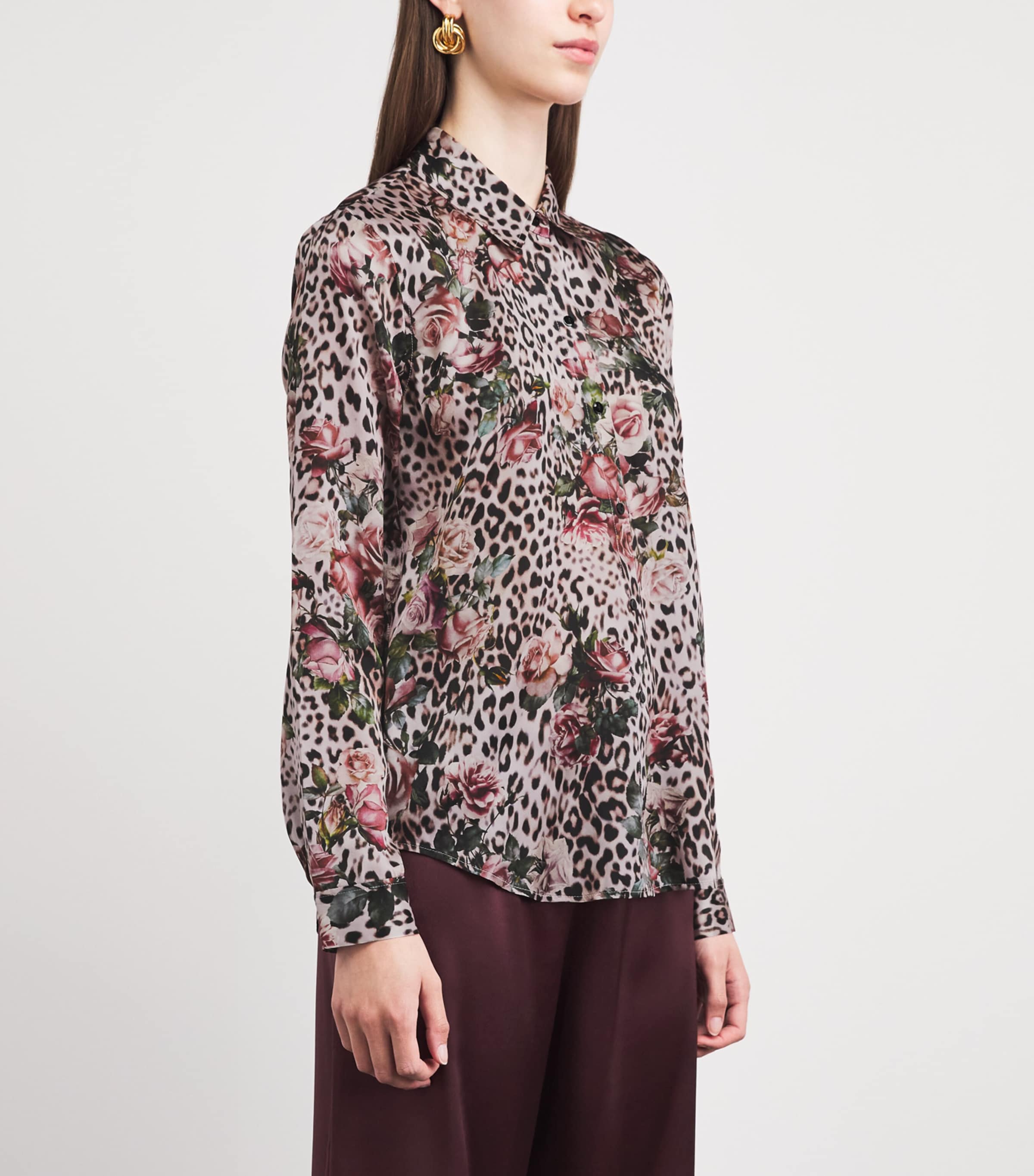 L'Agence Womens Silk Printed Tyler Blouse Mlti S Rse Chtah Image 4