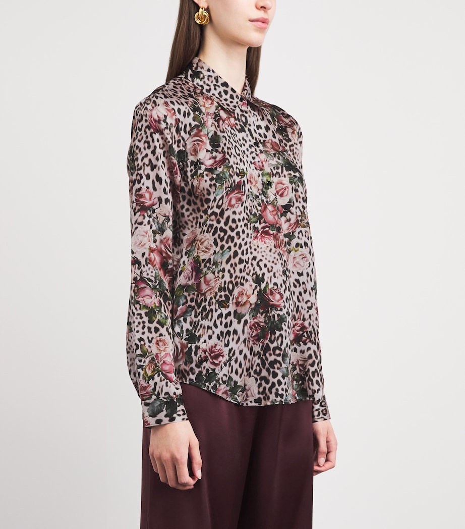 L'Agence Womens Silk Printed Tyler Blouse Mlti S Rse Chtah Image 4