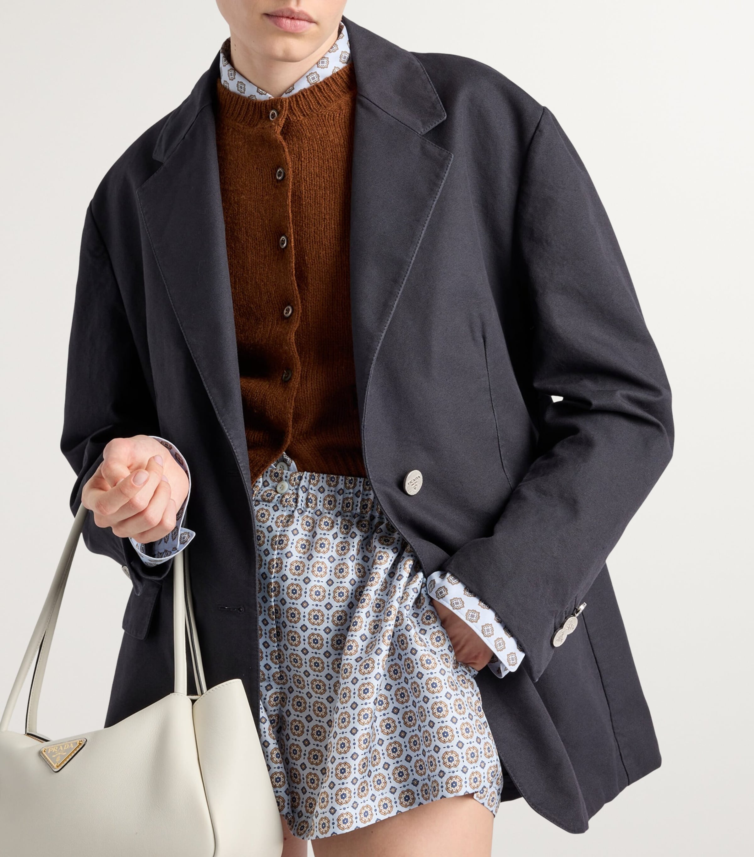 Cotton Single-Breasted Blazer F0008 Image 3