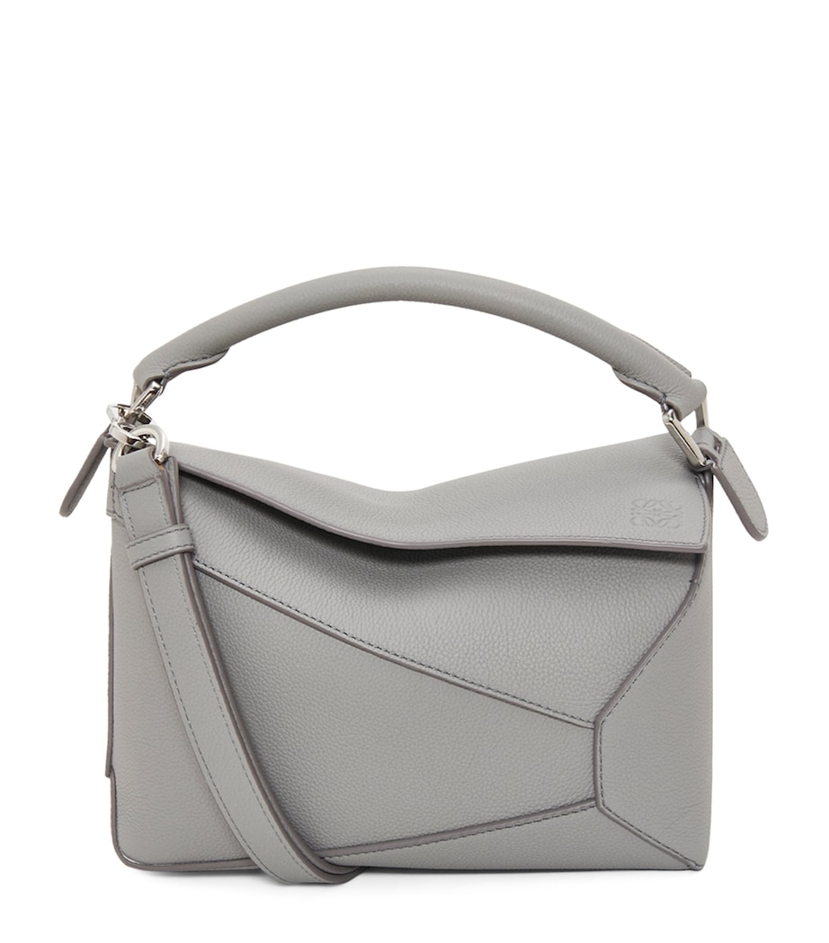 Small Leather Puzzle Top-Handle Bag PEARL GREY Image 1