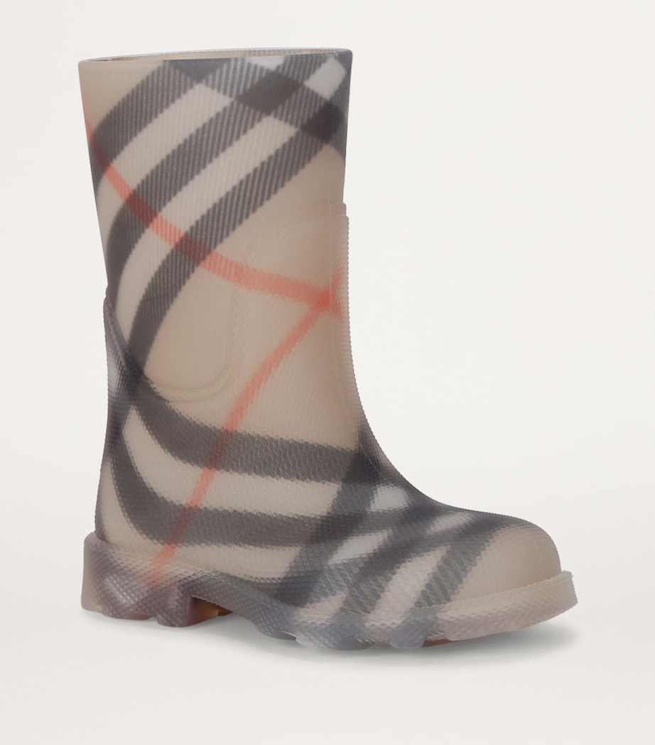 Burberry Kids Rubber Check Marsh Boots Tan Comb Image 3