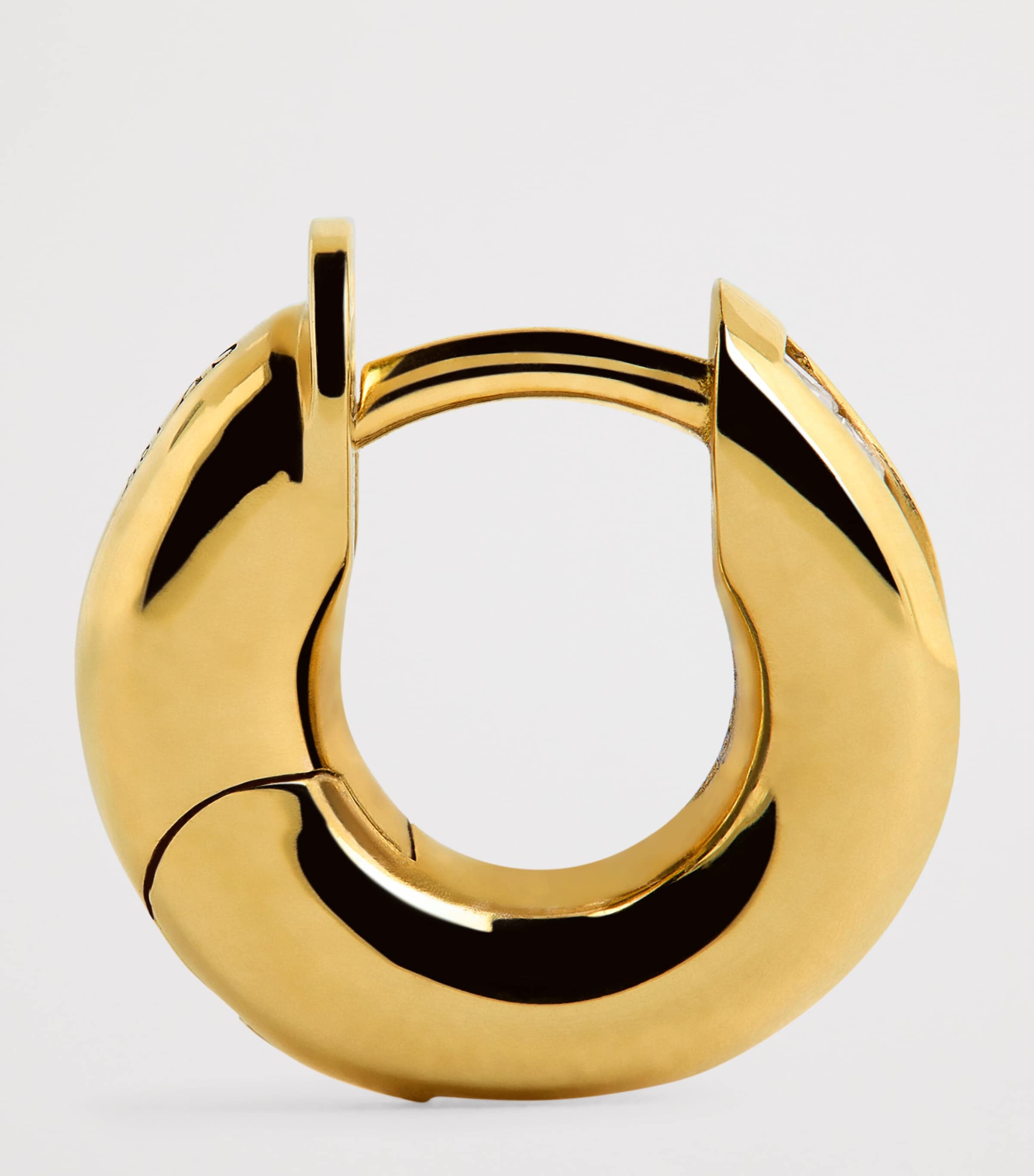 Spinelli Kilcollin Yellow Gold and Diamond Mini Single Hoop Earring Yellow Gold Image 4