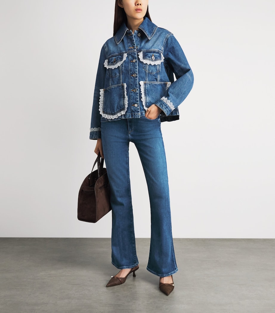 PAIGE Womens Stretch-Denim Laurel Canyon Bootcut Jeans A Capella Image 2