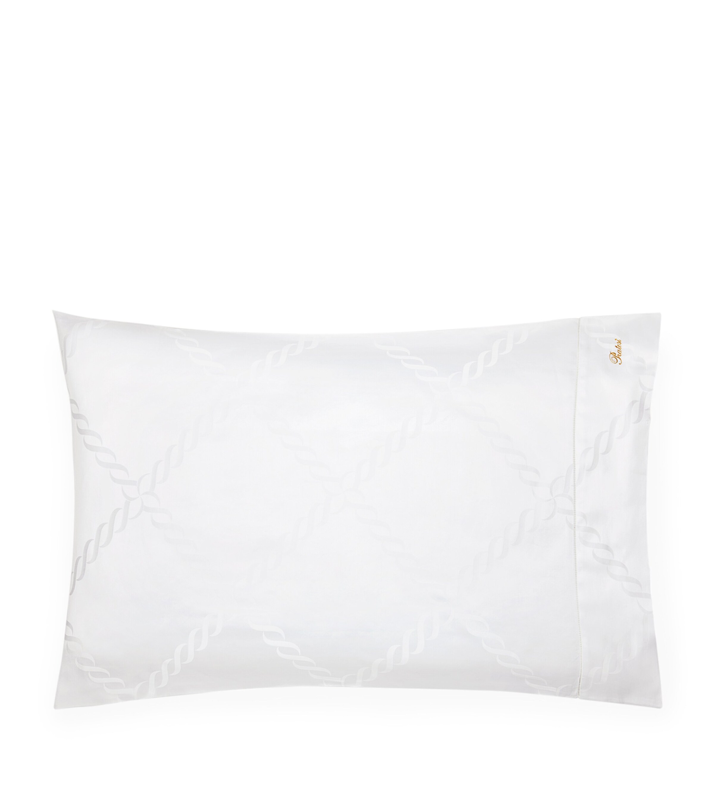 Pratesi Treccia Bolster Pillowcase (13cm x 41cm) White Image 1