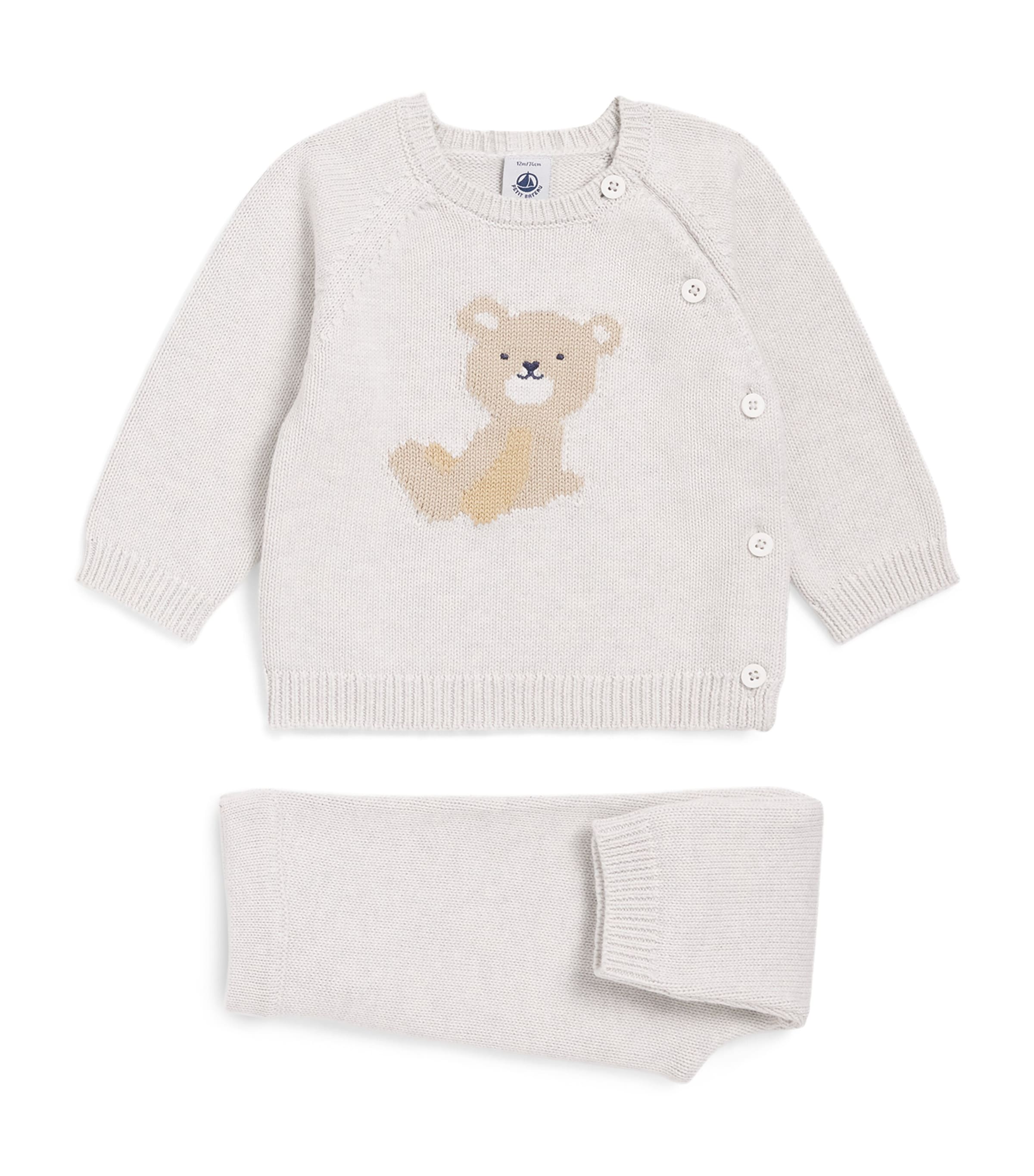 Wool-Cotton Sweater and Trousers Set (1-18 Months) MONTELIMAR CHINE Image 1