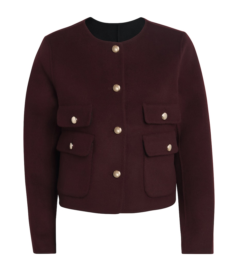 Wool-Blend Reversible Bomber Jacket BURGUNDY Image 1