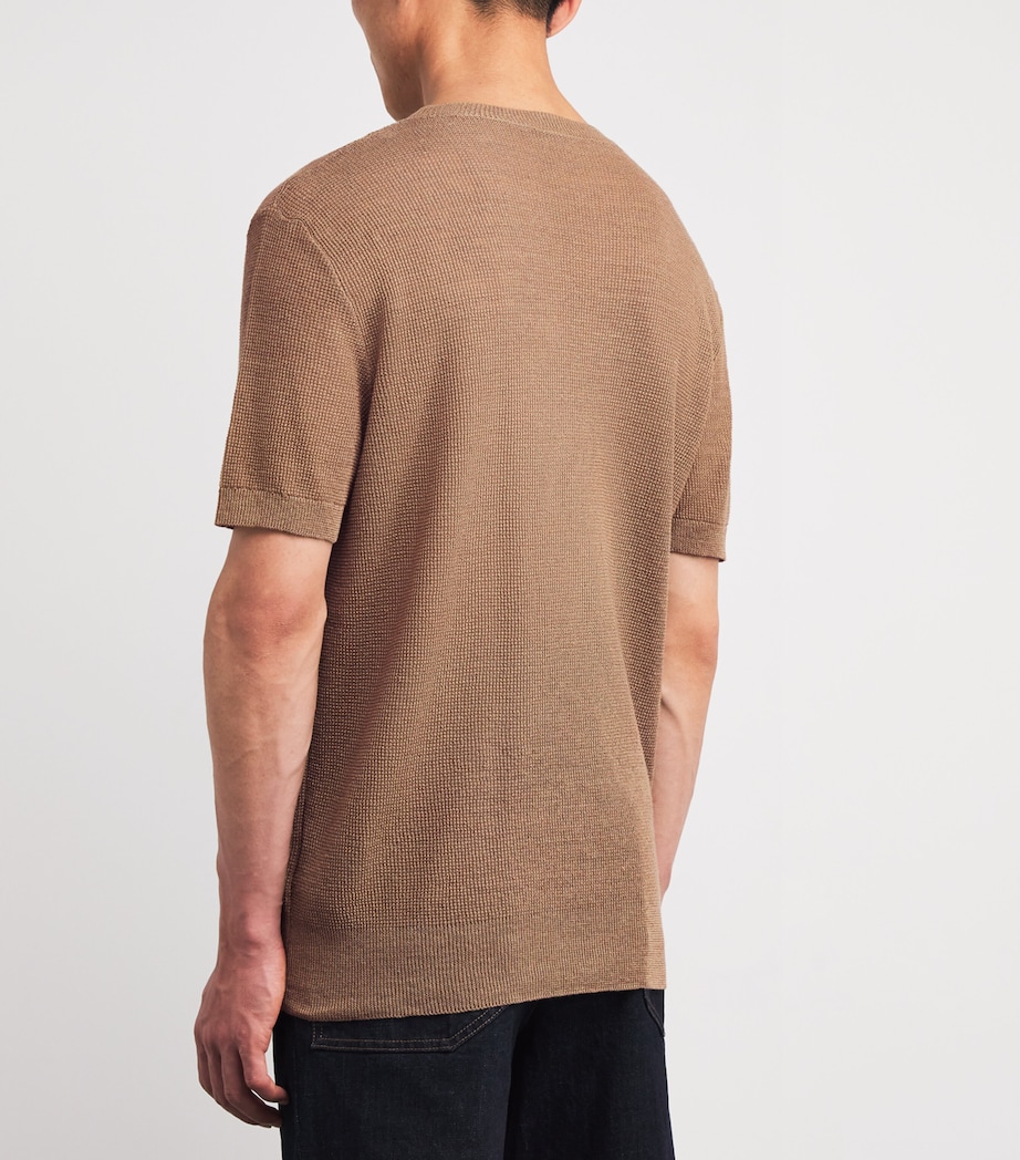 Linen-Cotton T-Shirt 360 KHAKI Image 4