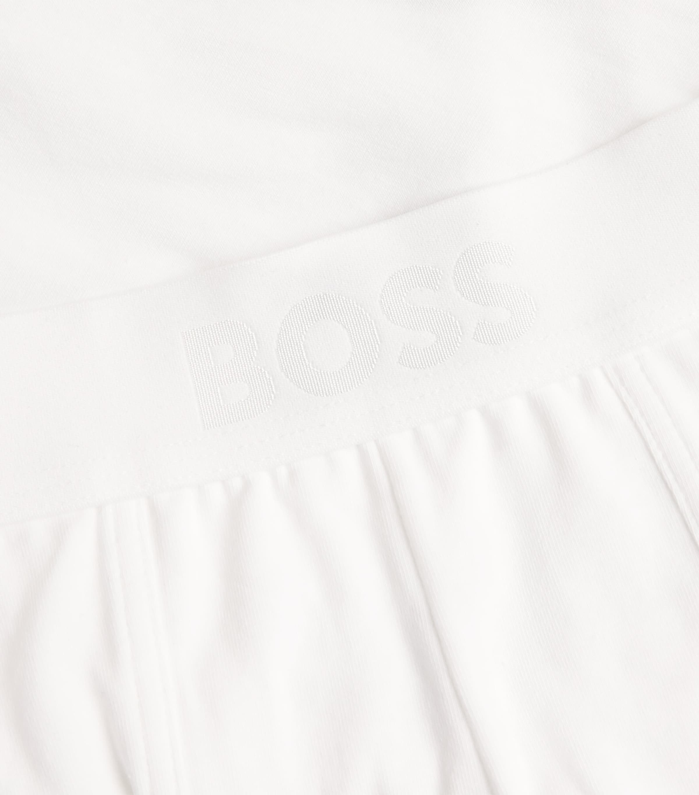 BOSS Mens Organic Cotton Stretch Boxers (Pack of 3) Open White Image 5