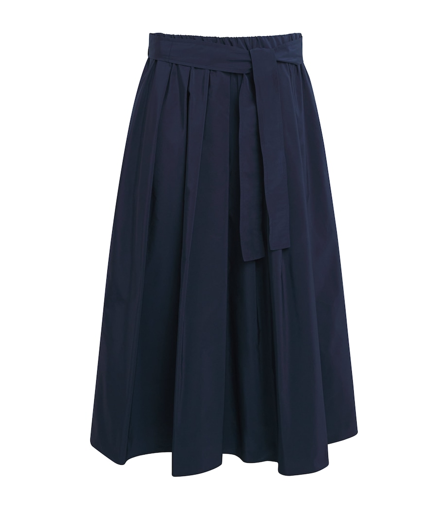 Taffeta Tie-Belt Midi Skirt NAVY Image 1