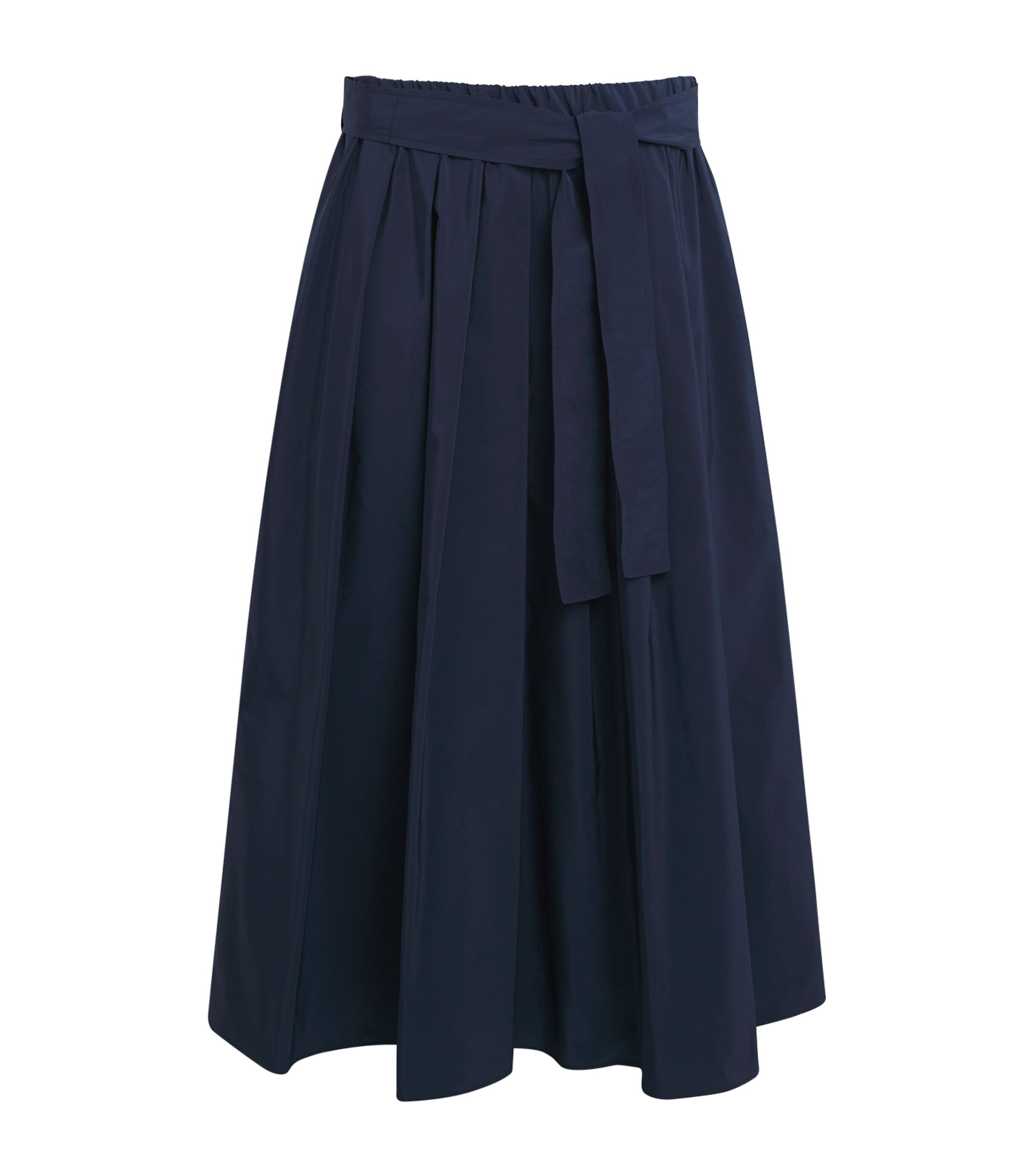 Weekend Max Mara Taffeta Tie-Belt Midi Skirt | Women Clothing | Skirts | Midi Skirts | Pleated Skirts | Designers | Weekend Max Mara