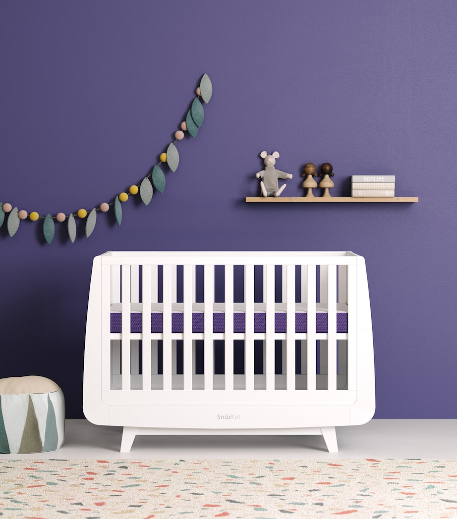 SnuzSurface Pro Cot Bed Mattress WHITE/ PURPLE Image 3