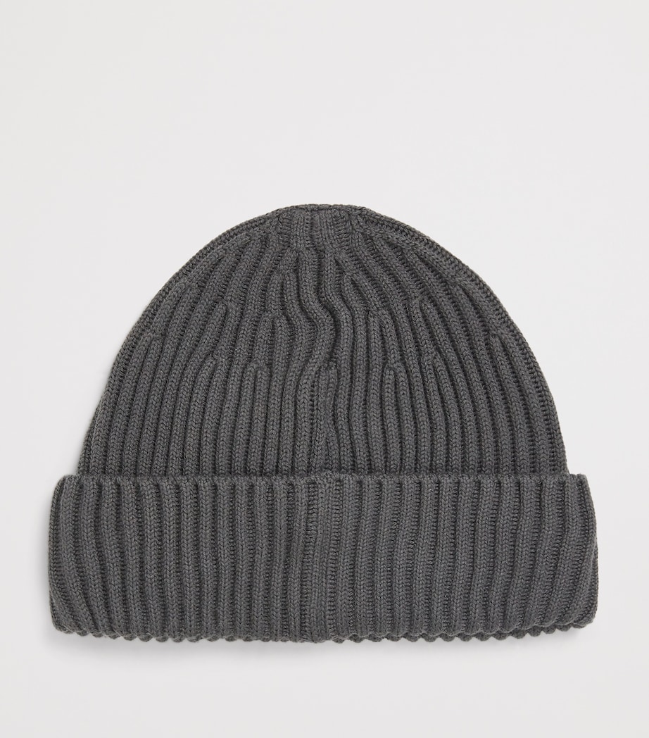 Virgin Wool Ribbed Beanie V0062 Image 2