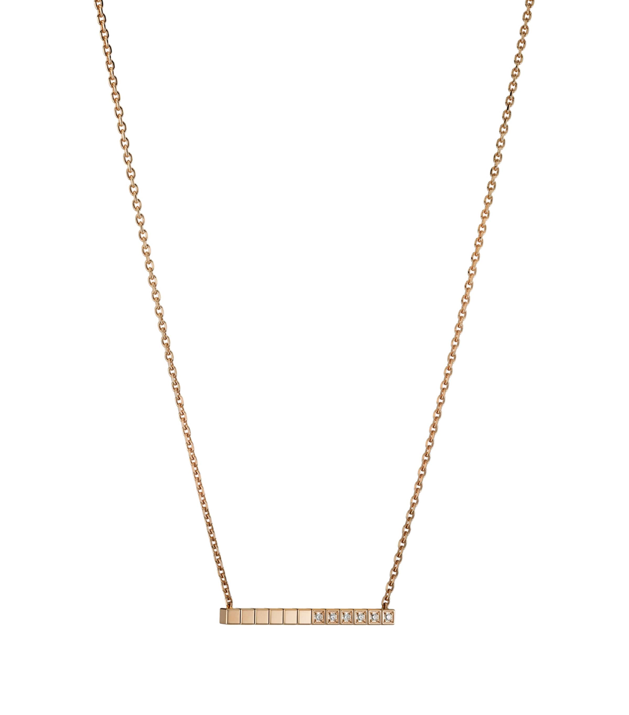 Rose Gold and Diamond Ice Cube Necklace 18K ROSE GOLD Image 2
