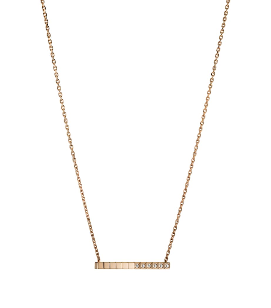 Rose Gold and Diamond Ice Cube Necklace 18K ROSE GOLD Image 2