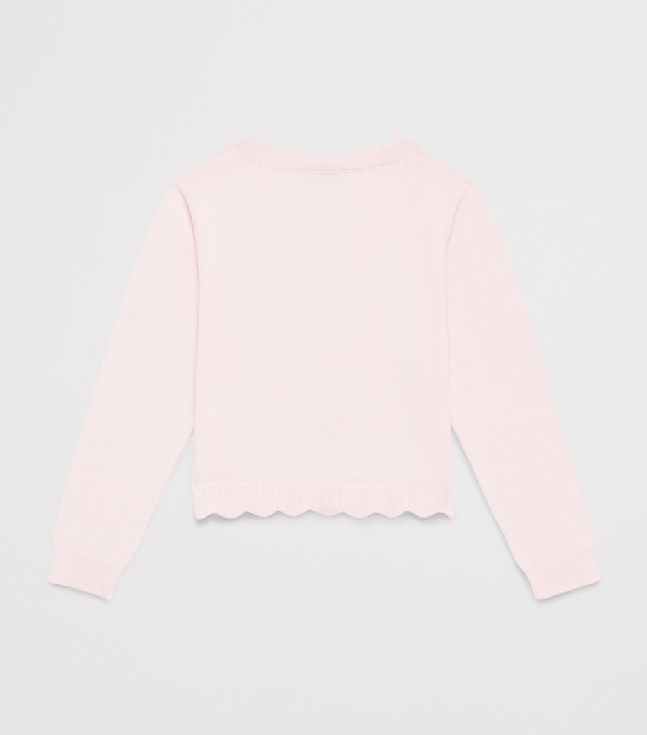 Monnalisa Pink Cotton-Wool Bow Cardigan (6 Months - 6 Years) | Harrods US