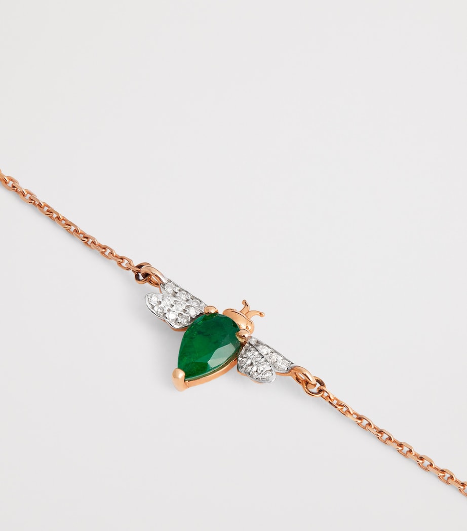 Rose Gold and Emerald Bracelet GREEN Image 3