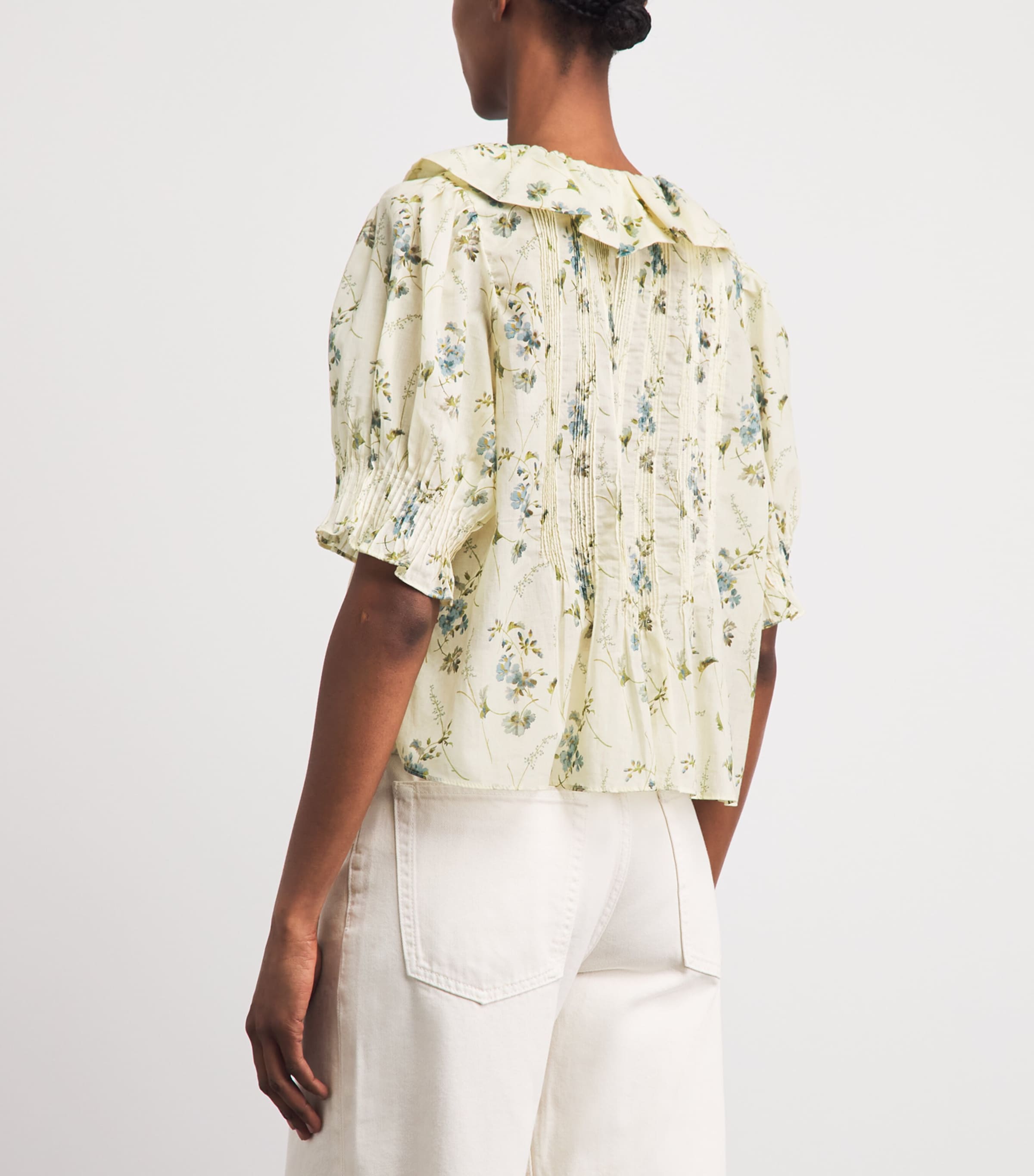 DÔEN Womens Organic Cotton Henri Blouse Sunshine Prairie Rse Image 5