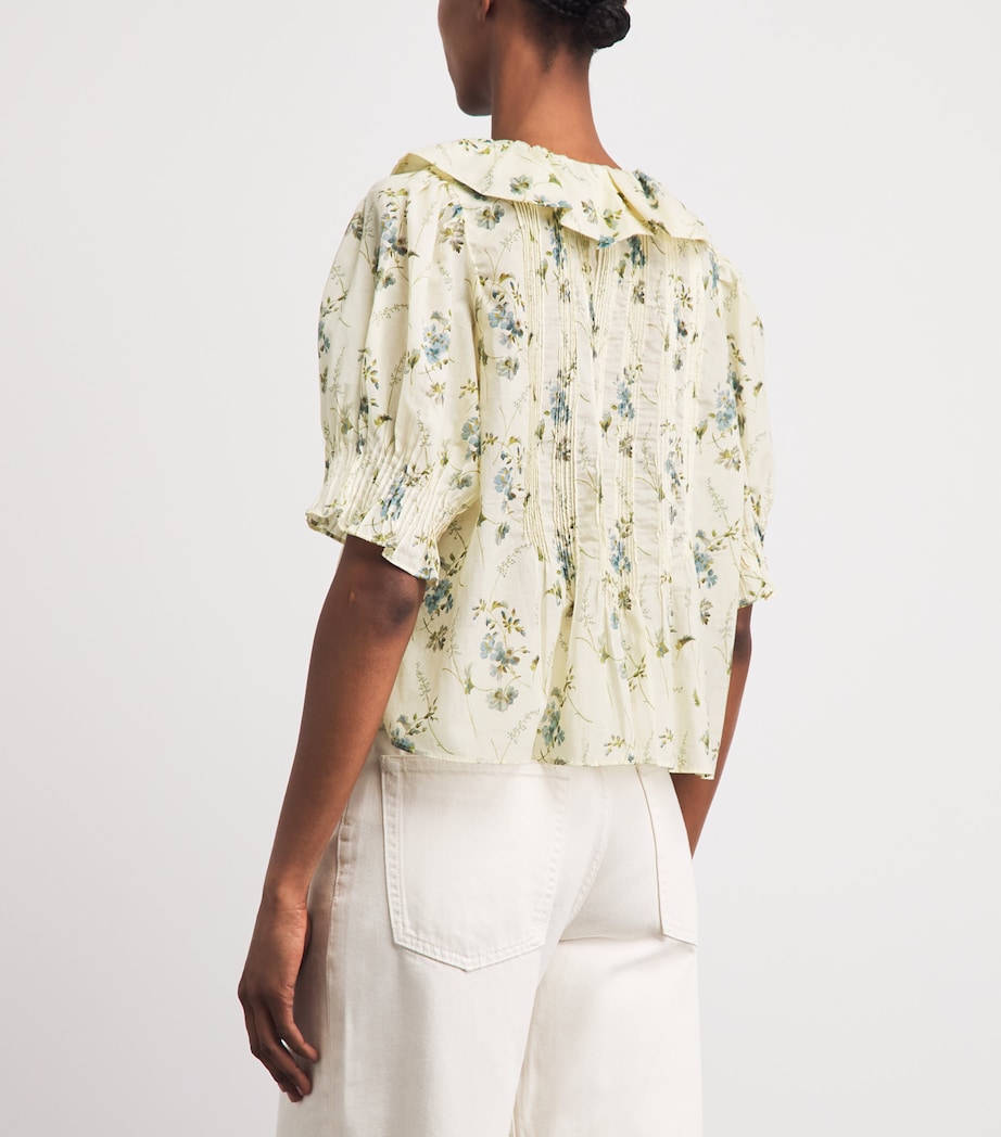 DÔEN Womens Organic Cotton Henri Blouse Sunshine Prairie Rse Image 5