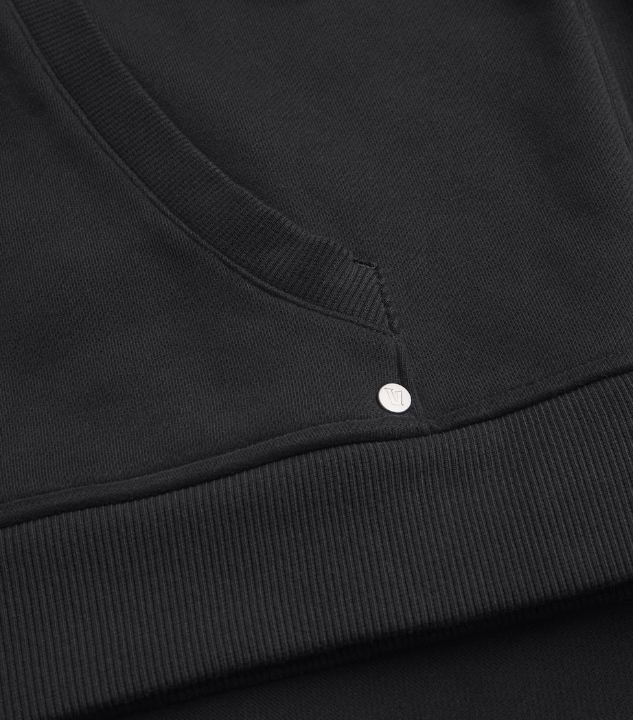 Cotton-Blend Seaside Pullover Hoodie BLK-BLACK Image 5